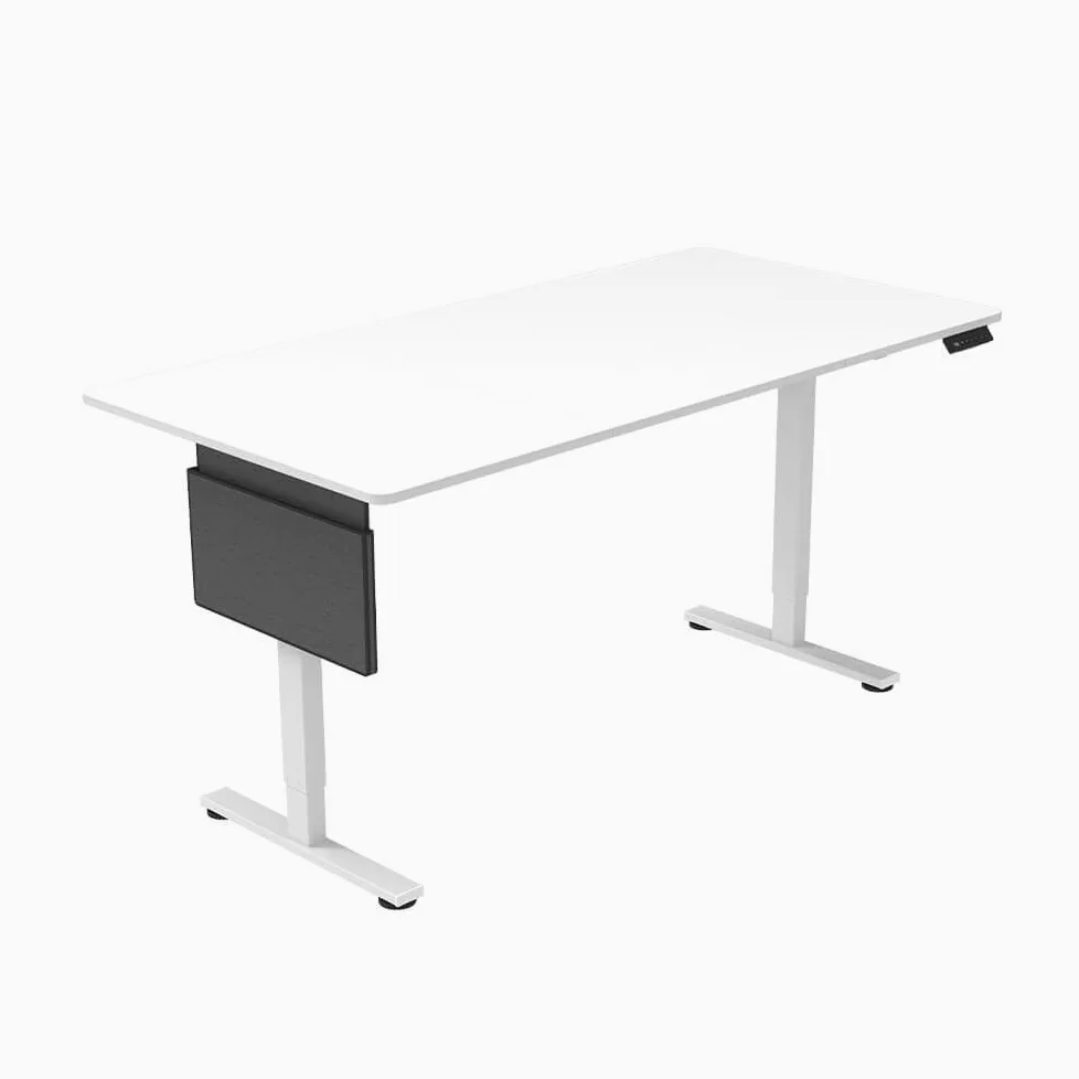 Home Deluxe höhenverstellbarer Schreibtisch I Ergonomisches Design in Weiß, 160 x 60 cm für Homeoffice und Büro