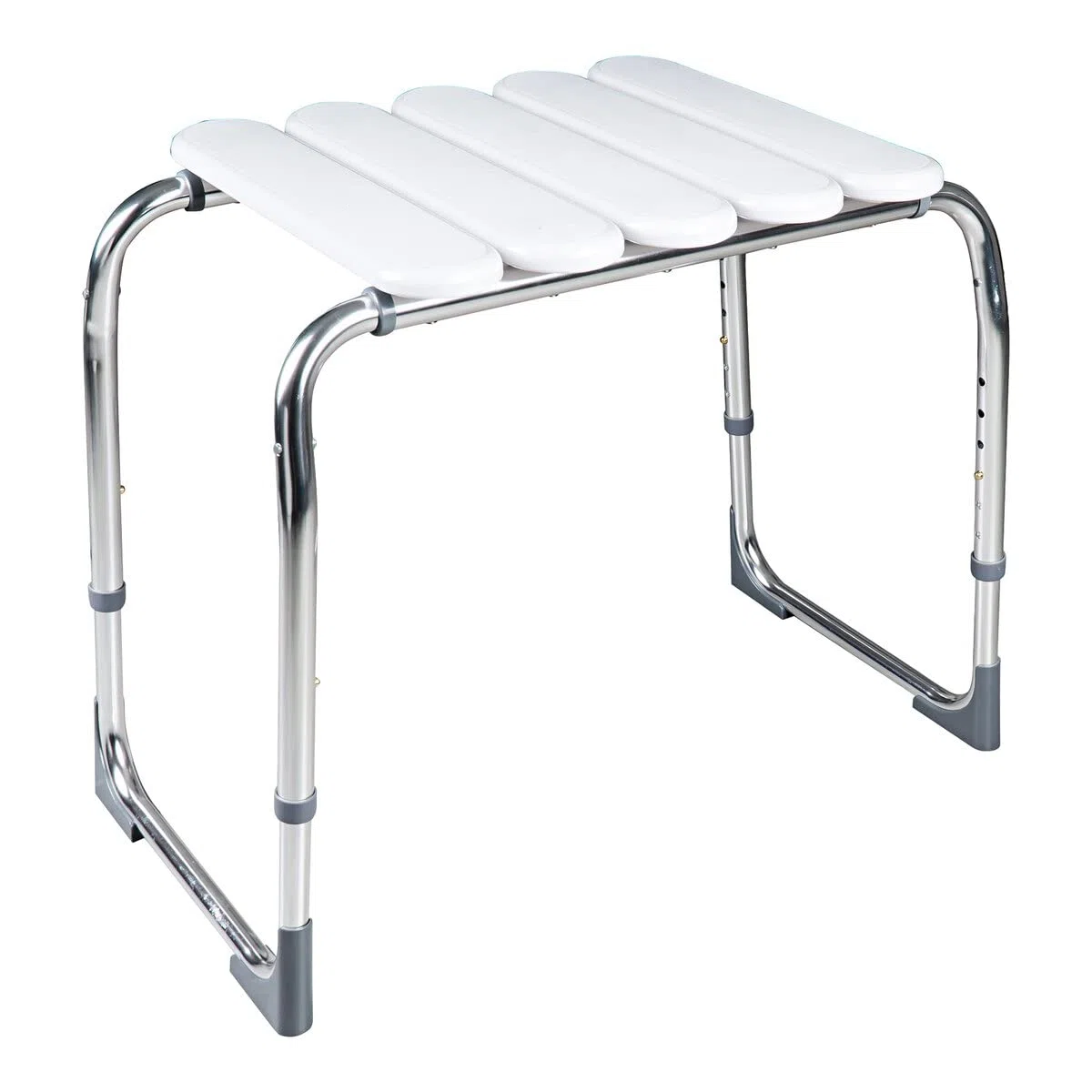 RIDDER- Badhocker Pro, weiß. Der Bad- Hocker ist in 5 Stufen höhenverstellbar, von ca. 41,5cm - 54cm.Belastbarkeit von bis zu 130 kg, Natur, ca. 59,5x36x41,5-54 cm