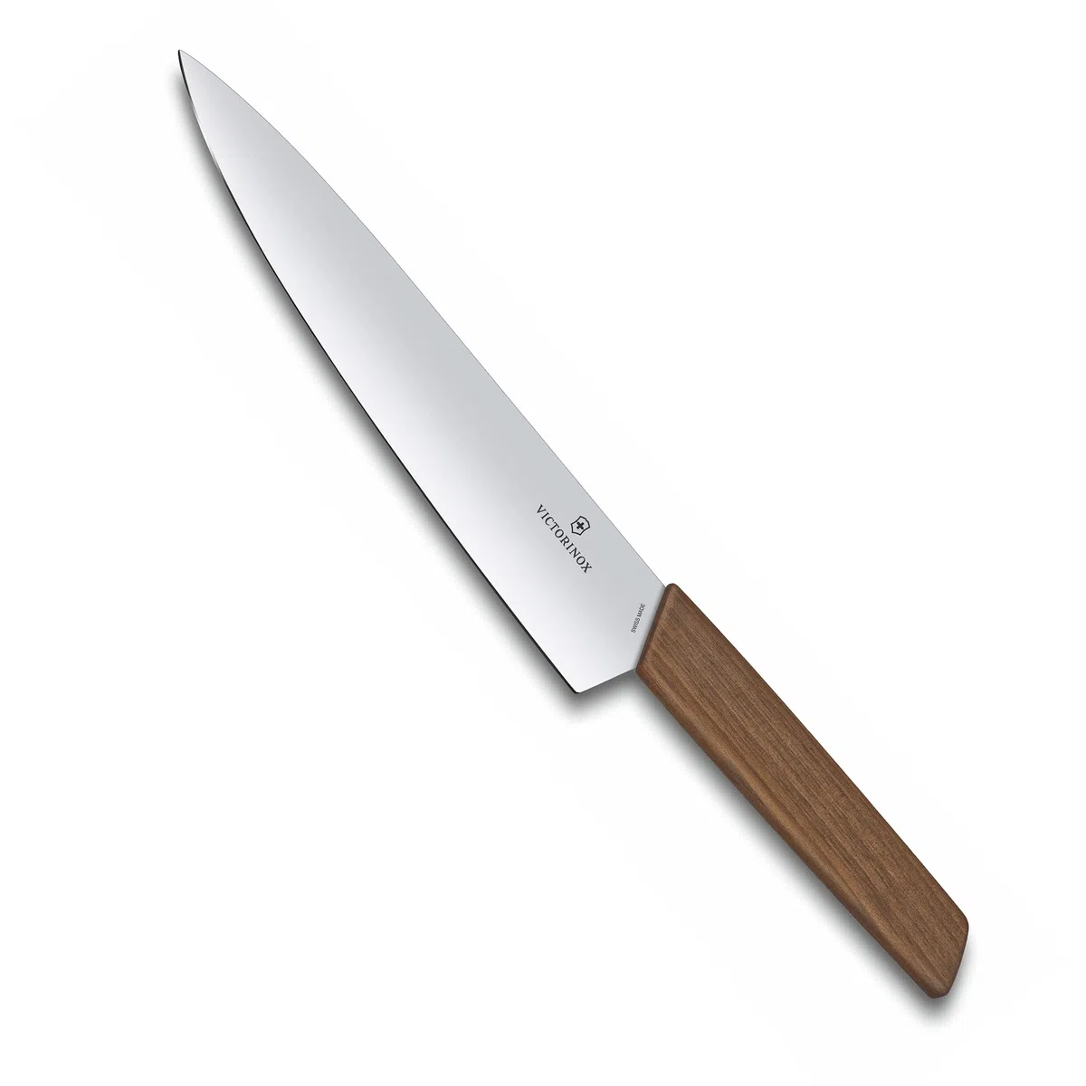 Victorinox Swiss Modern, Profi Tranchiermesser, Extra Scharfe Klinge, gerader Schliff, 22 cm, Edler Holzgriff, Rostfreier Stahl, braun