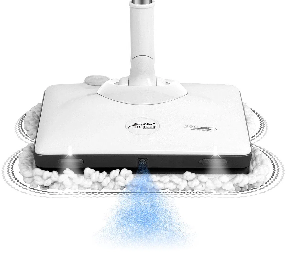Sichler Haushaltsgeräte Akku Bodenwischer: Akku-Fußboden-Poliermaschine mit Sprüh-Funktion & LED-Licht, 900 Hz (Poliermaschine Boden, Elektrischer Bodenwischer, Pad)
