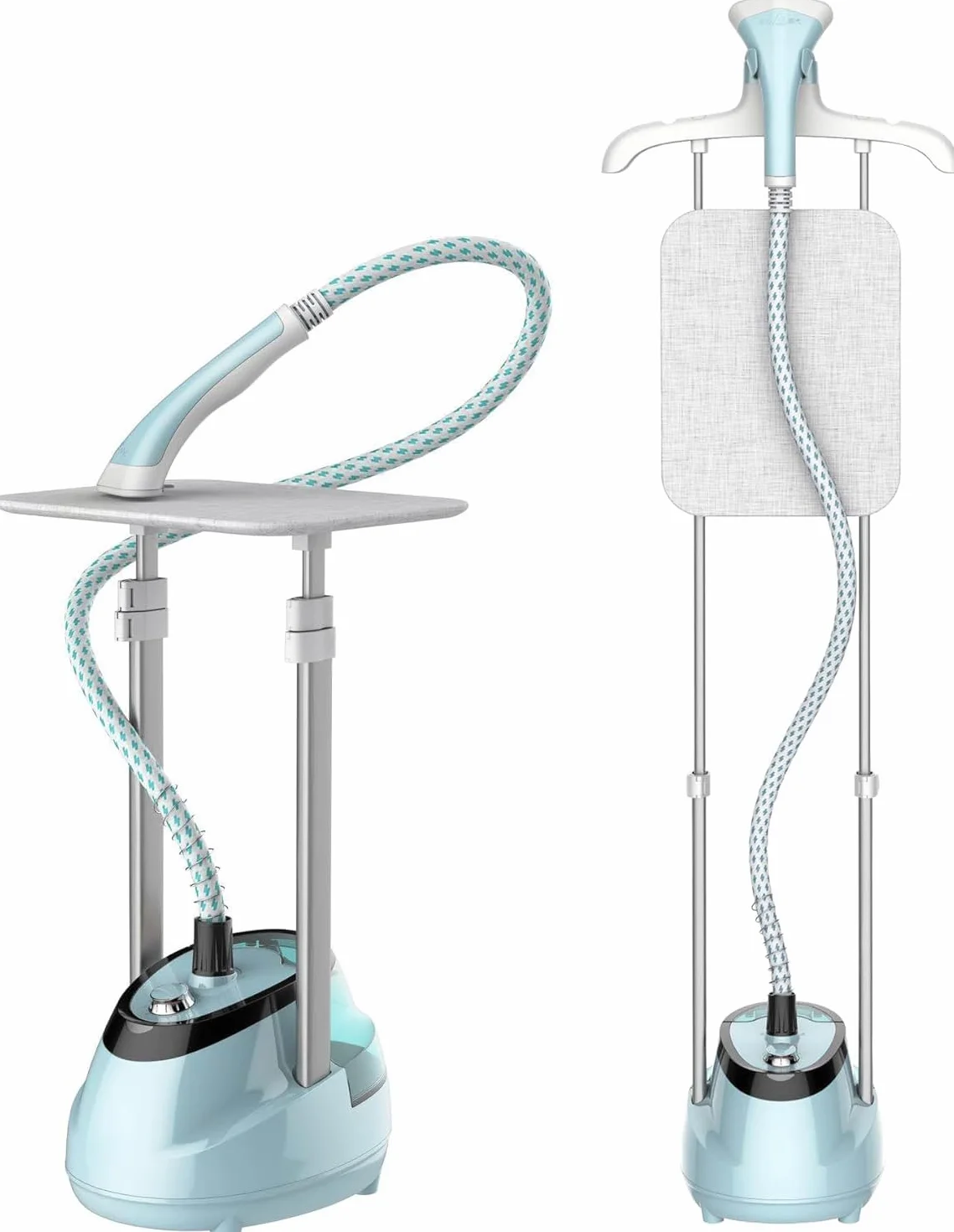 Annmiir Dampfglätter – 1800W Turbo-Kessel, 1.6-Liter-Wassertank, 1 Std kontinuierlicher Dampf, Flach- & Hängebügeln, doppelter einziehbarer Stab, 10 Modi, 30 Sek Vorheizen, für alle Stoffe