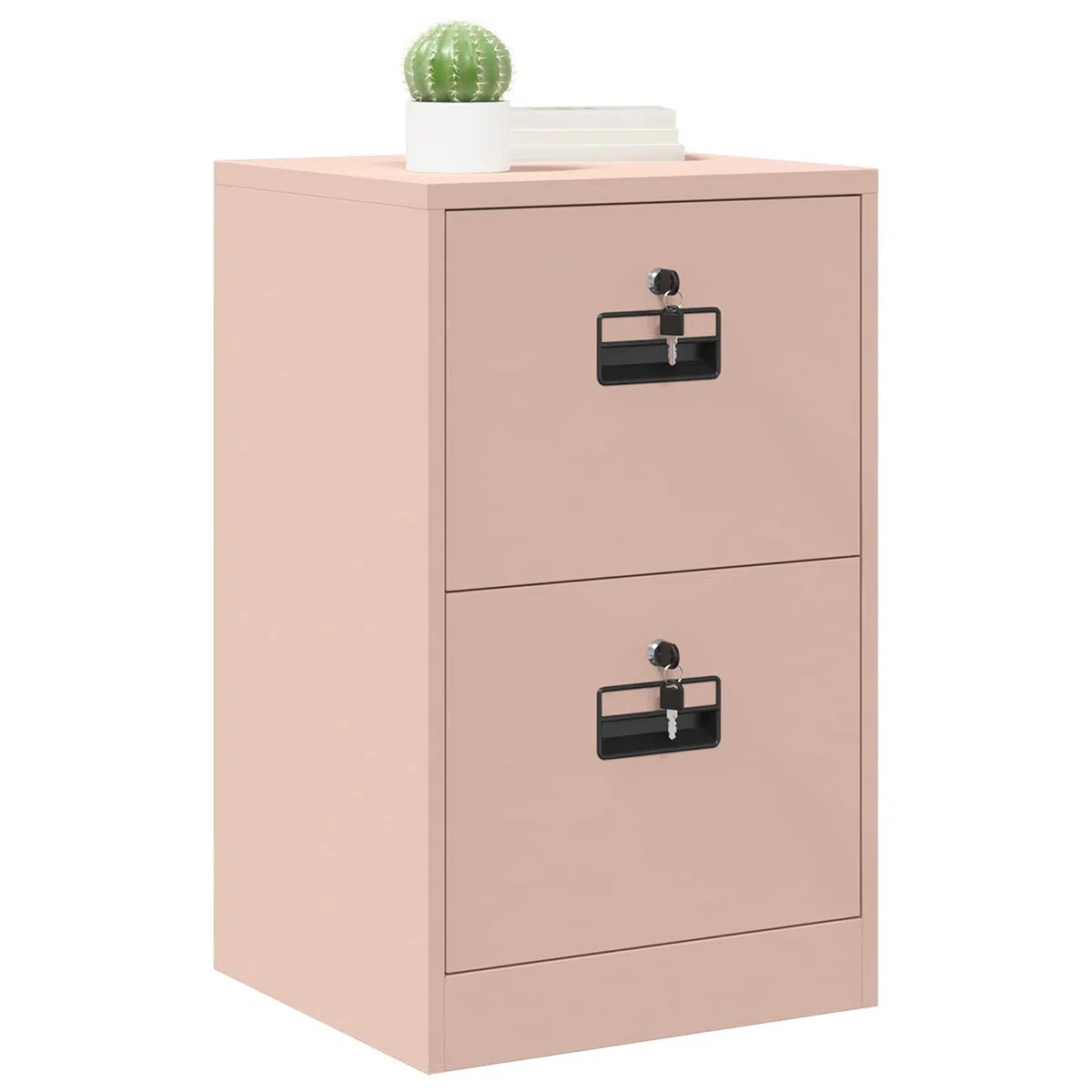 vidaXL Aktenschrank Rosa 45,5 x 42 x 74,5 cm Kaltgewalzter Stahl, Moderner Arbeitsplatz, stylischer Metall-Schrank, geräumige Schubladen für die Organisation und sichere Ablage