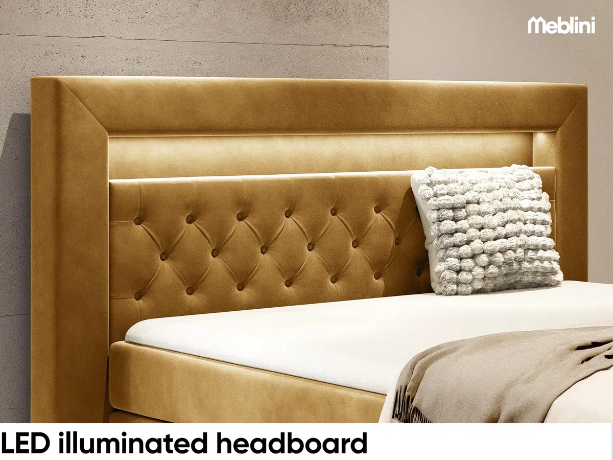 MEBLINI Boxspringbett Elektrisch Verstellbar mit LED - Gepolstert Doppelbett mit Matratzen und Toppers - Polsterbett - Bett mit Kopfteil - SANTORE - 120x200 - H3/Dunkelgrau Samt