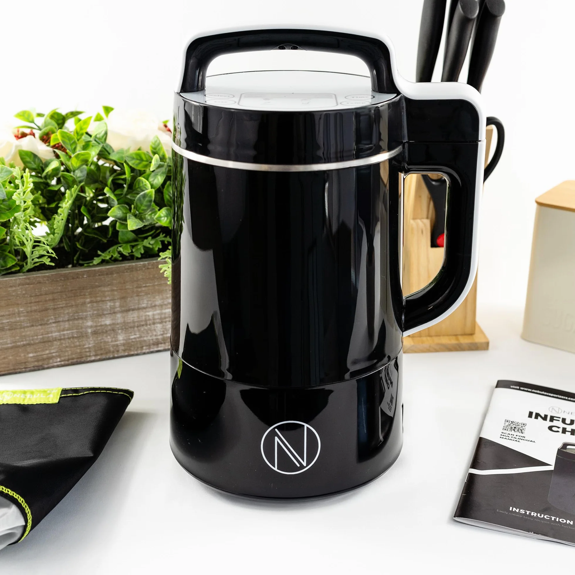 Nebula Infusion Chef | Tinkturen | Reinigungsmodus | Schwarz | 1200ml | Elektrisches Gerät Zur Herstellung Von Kräuterbutter, Öl Und Gummibärchen | 1200ml Fassungsvermögen