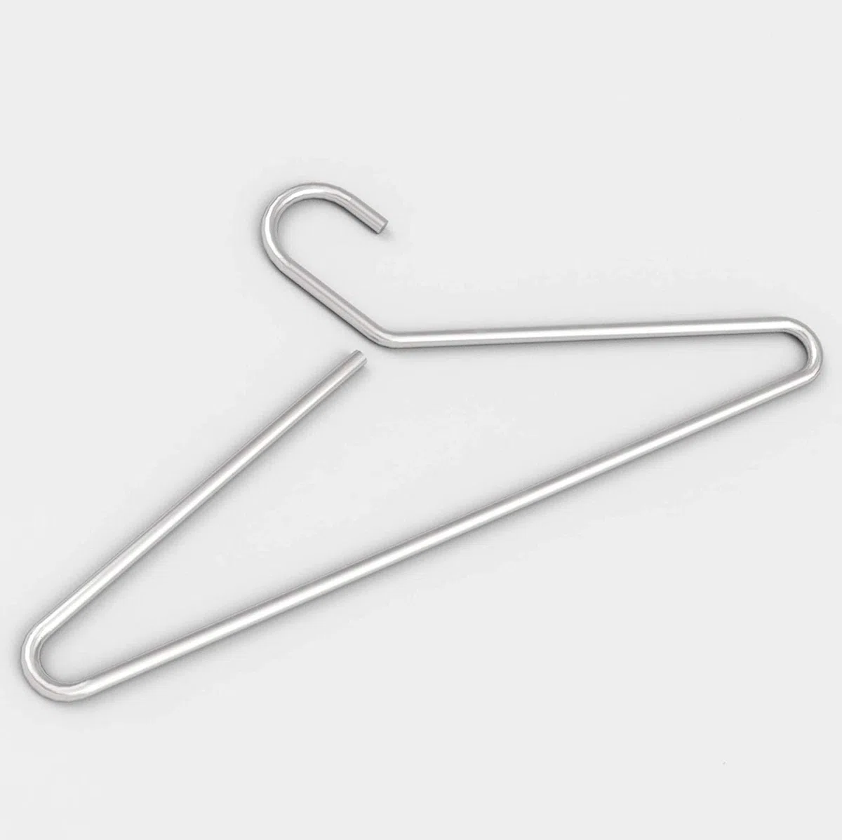 3X Kleiderbügel KB2, Edelstahl matt gebürstet, inkl. Hosensteg, rutschfest, aus einem Stück gebogen, Garderobenbügel, 100% Made in Germany - PHOS Design