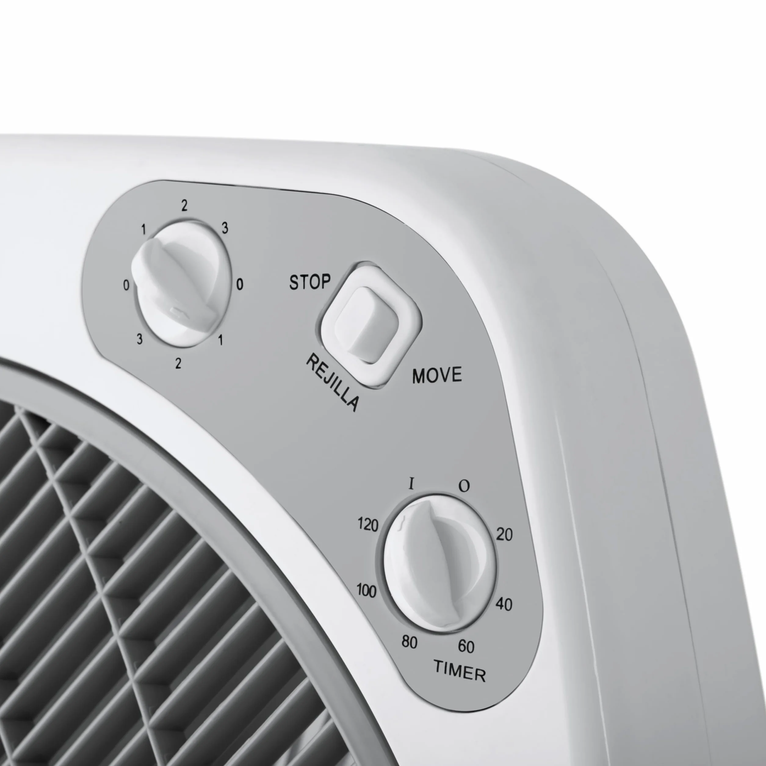 Orbegozo BF 0140 - Ventilator Box Fan mit 3 Geschwindigkeiten, Drehfunktion, Timer, Blattgröße von 40 cm, 60 W, Schwarz