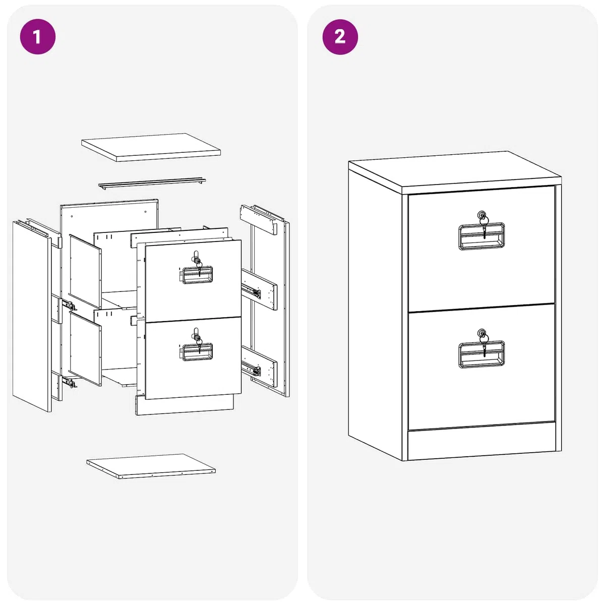 vidaXL Aktenschrank Rosa 45,5 x 42 x 74,5 cm Kaltgewalzter Stahl, Moderner Arbeitsplatz, stylischer Metall-Schrank, geräumige Schubladen für die Organisation und sichere Ablage