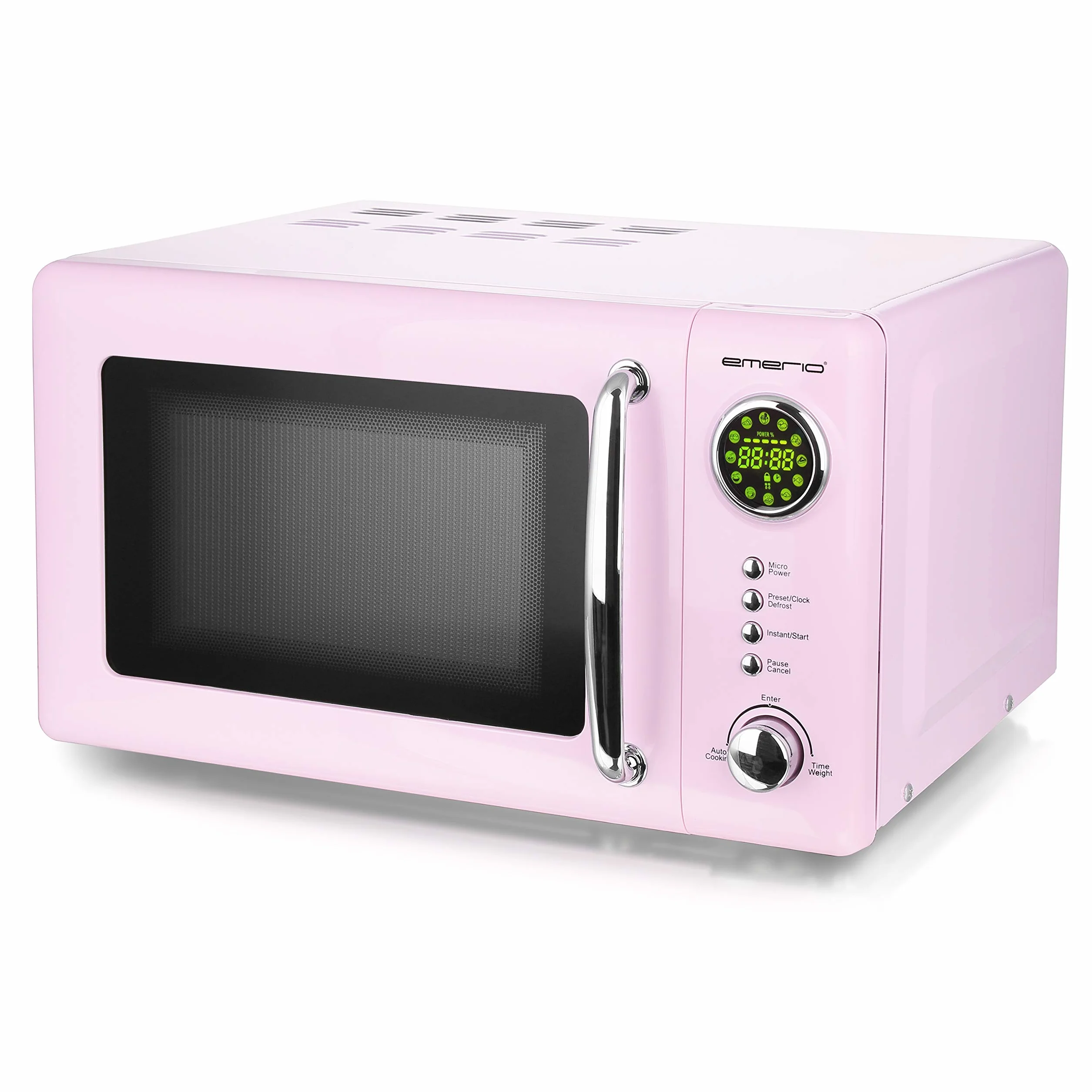 Rosa/Pink 700 Watt Mikrowelle 20 Liter Garraum Drehteller Retro Design Emerio MW-112141.1 Mikrowellen-Gerät