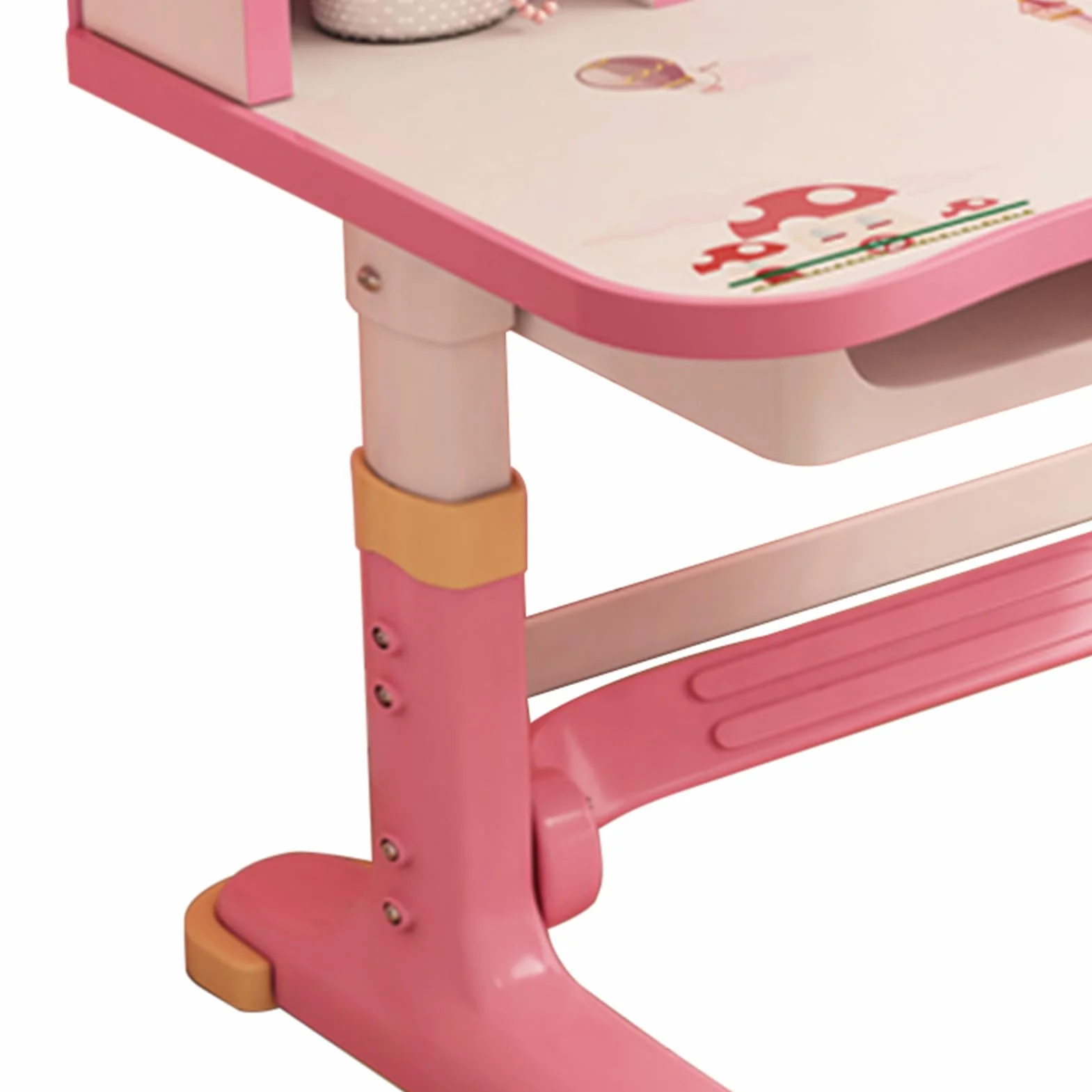 Kinderstühle und -tische, höhenverstellbar, Rosa, Heimschule, Schreibtisch mit Schubladen und Ablagefächern, Lesen/Lernen/Schreiben