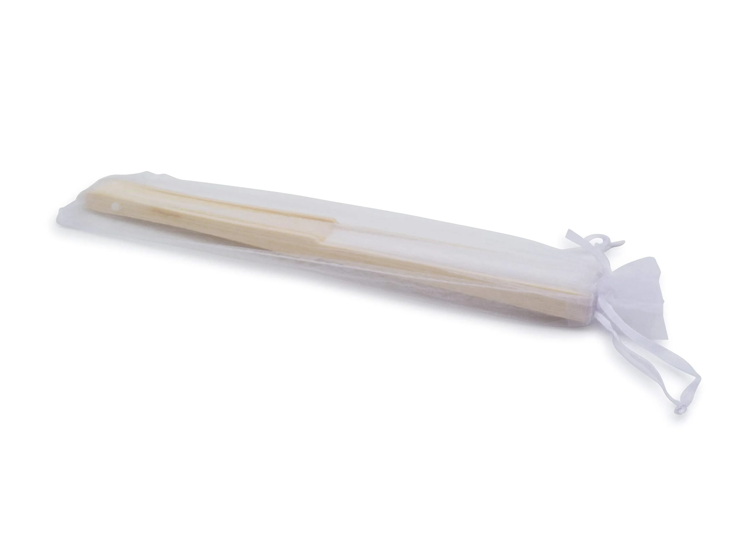 Olilly – 50 Seidenfächer für Hochzeit, Weiß + individuelle Organza-Beutel – Ihr Geschenk für die Gäste weiß