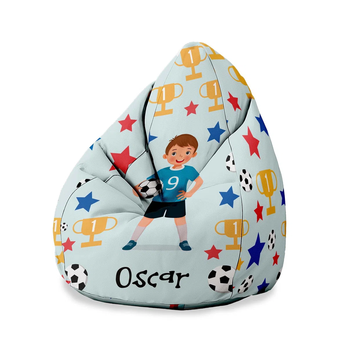 DreamRoots Personalisierte Sitzsack Kinder mit füllung - Personalisierte Geschenke Kinder - Sitzsack Kinderzimmer 80x80x120cm - Bean Bag - Kindersitzsack