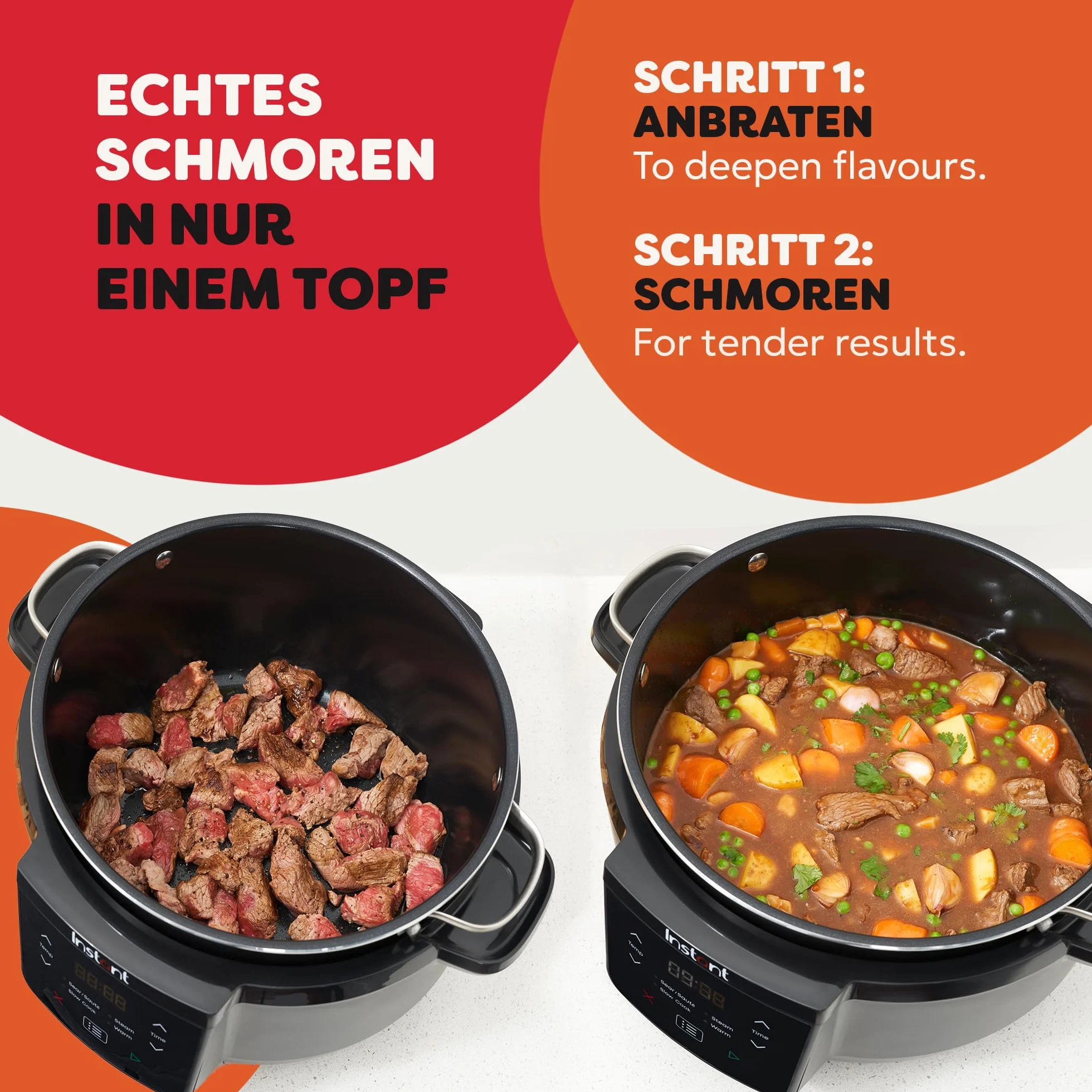 Instant Pot – Superior Schongarer – 7,1L Multikochsystem mit Einstellungen für Schongaren, Anbraten, Dämpfen und Warmhalten, antihaftbeschichteter Innentopf