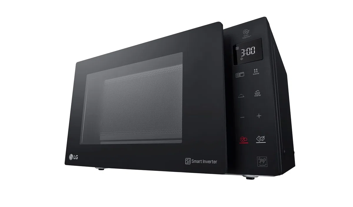 LG MH7235GPS Mikrowelle Smart Inverter mit Quarzgrill, 32 Liter, 1200 W, Automatikprogramme, 5 Leistungsstufen, inklusive Mikrowellenteller Crispy - Schwarz Rauch
