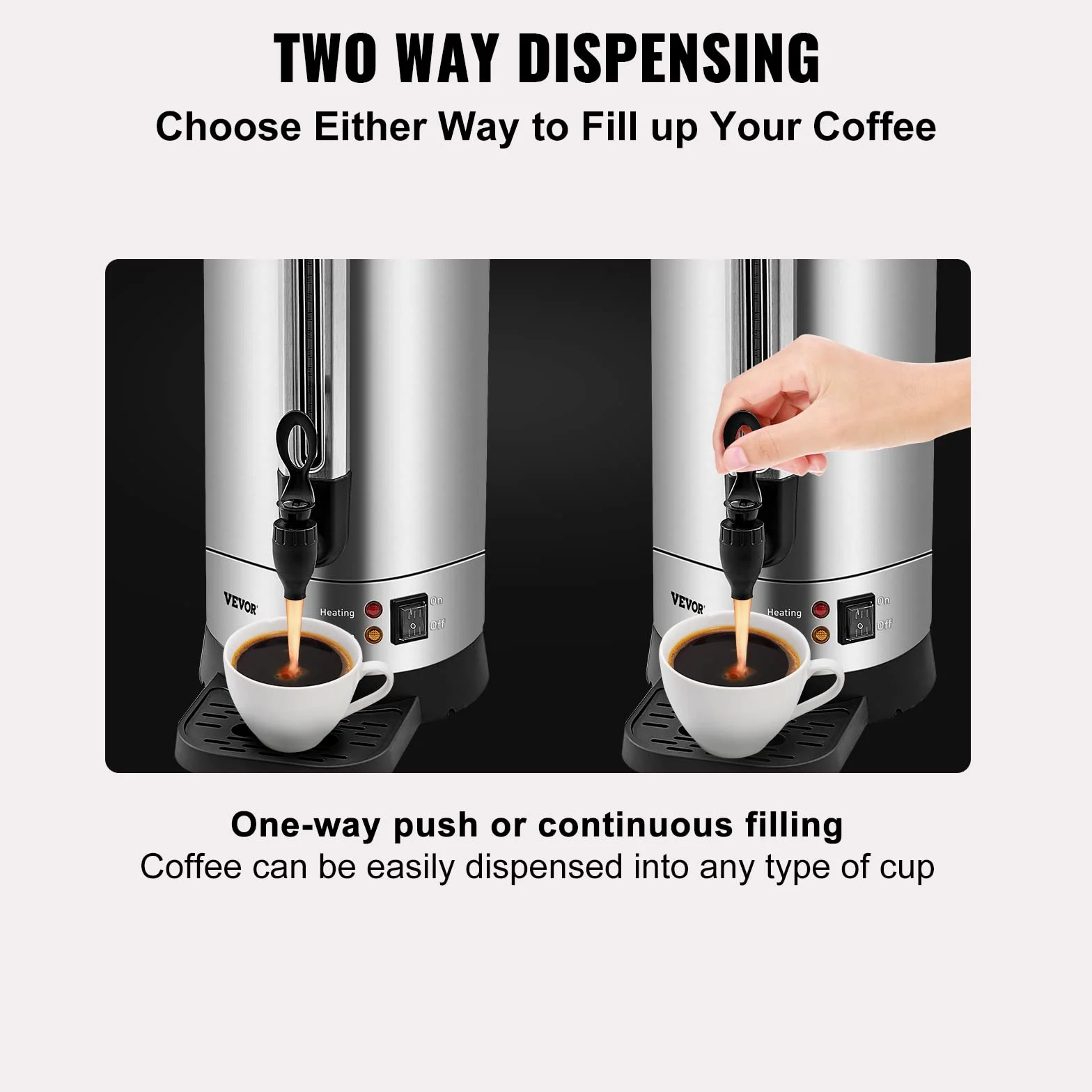VEVOR Kommerzielle Heißgetränkespender Kaffee Heißwasserspender 110 Tassen, 1500 W Warmhaltebehälter Heißwasserspender 16,4 L Warmhaltebehälter Säfteimer für Büro, Partys, Café, Picknicks usw.