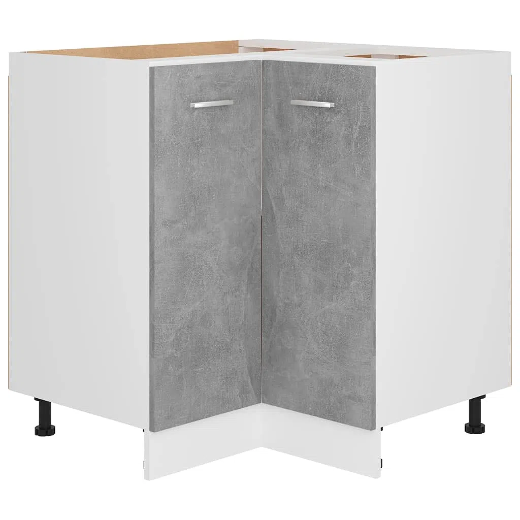 vidaXL Eckunterschrank Lyon Betongrau 75,5x75,5x81,5 cm Holzwerkstoff, Küchenschrank, Küchenzeile, Eckschrank Küche, Küchenmöbel, Einbauküche Schrank