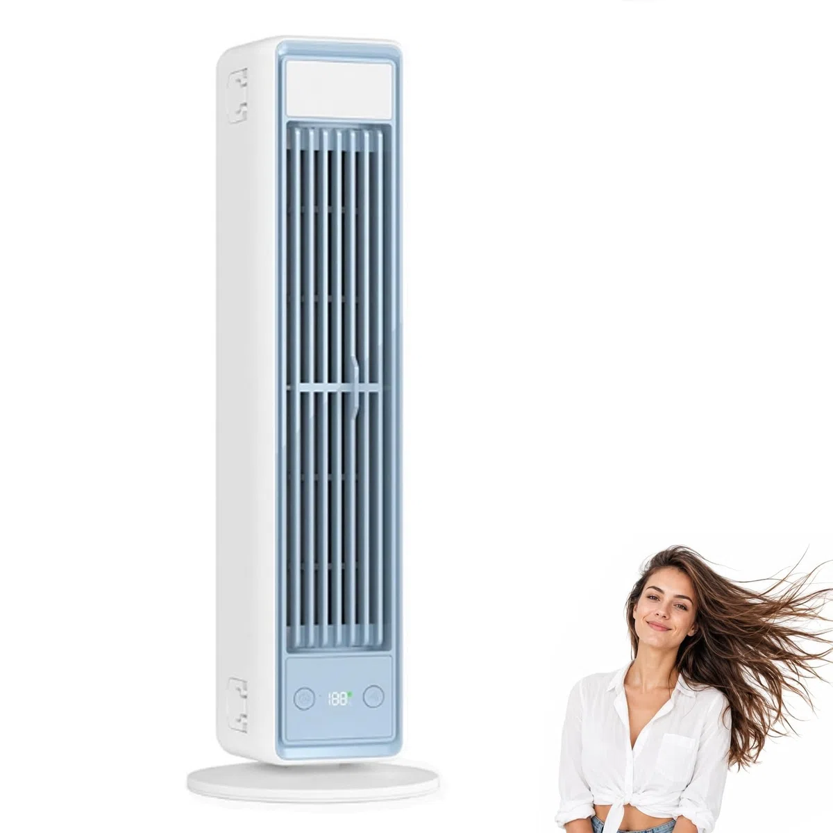 BreezaMax Air Kühlkönig, Airzuma Portable, Polar Breeze–BreezaMax Mini Cooling Ace, Leise & Energieeffizient, 3 Geschwindigkeiten, Bladeless Design, Perfekt für Büro, Schlafzimmer & Zuhause (Schwarz)