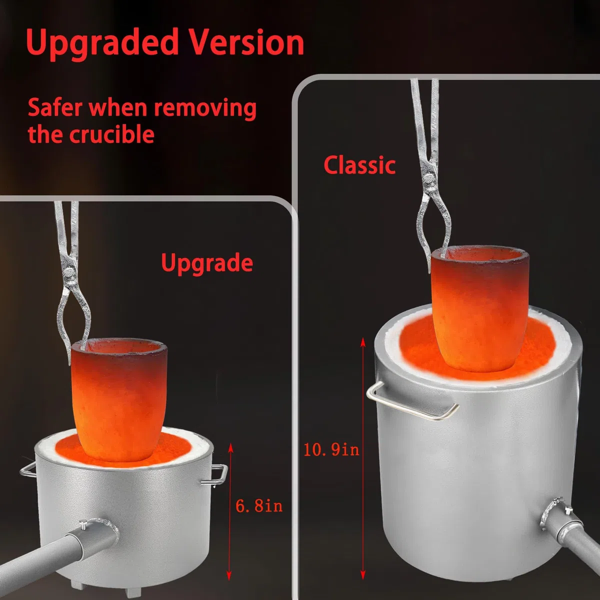 12KG Propan-Schmelzofen-Set, Große Kapazität und Verbesserte Sicherere Brennofen Gießerei Ofen Schmelzen Gold Silber Kupfer Aluminium Metall Recycling für Schmuck Herstellung und Metallgießen
