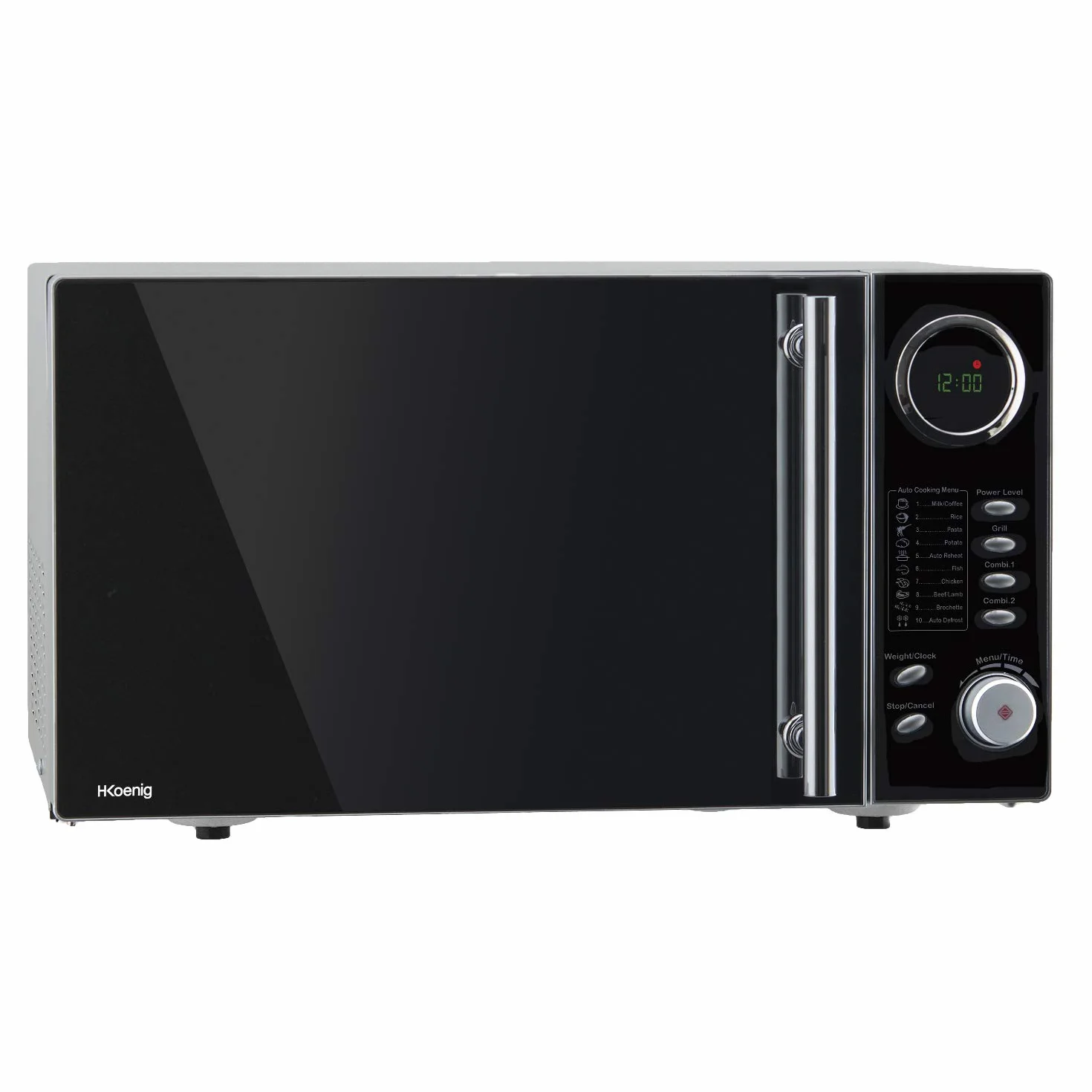 H.Koenig Mikrowellenofen Grill 2 in 1 VIO9, 25L, Drehteller 27cm, 10 Kochstufen bis 1000W, Auftauen, Kombigaren, LCD-Bildschirm