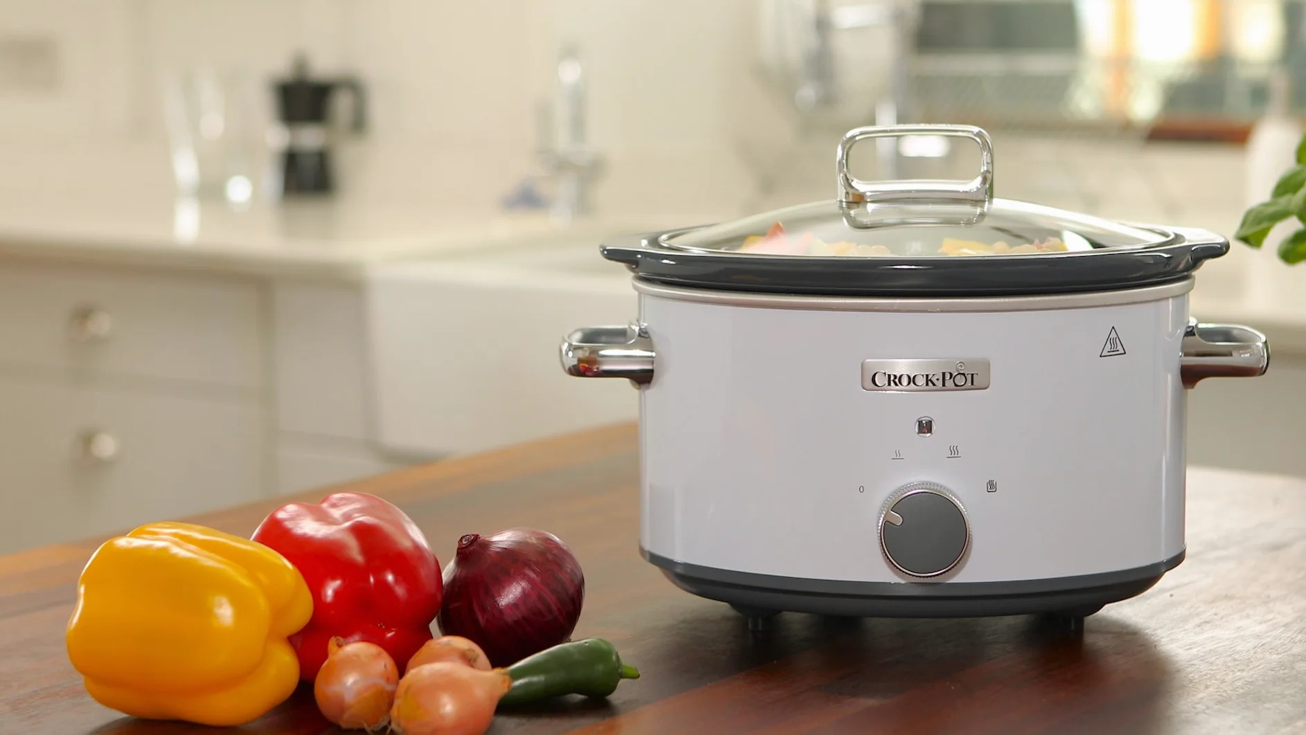 Crockpot Schongarer | Entnehmbare, leicht zu reinigende Keramikschale | 3,5 Liter (3–4 Personen | Weiß [CSC030X]