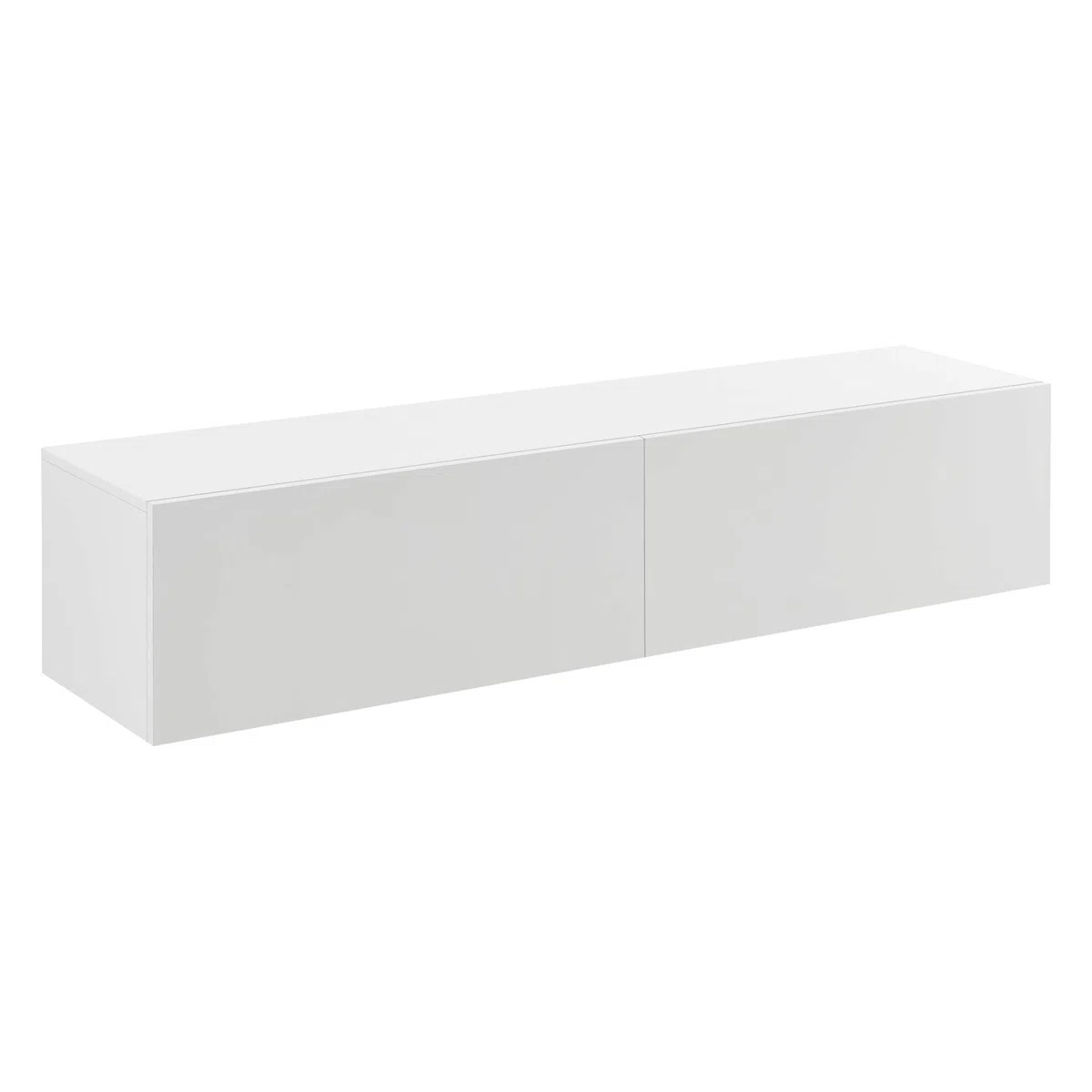 [en.casa] TV Lowboard hängend Evaton Hängeboard mit 2 Schranktüren Fernsehschrank schwebend Wohnzimmer 140 x 33 x 30 cm Weiß matt