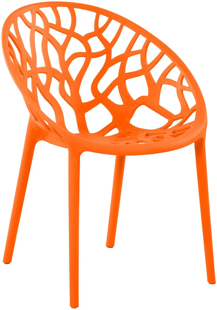 CLP Gartenstuhl stapelbar wetterfest Hope, Gartensessel mit Lehne UV-beständig, Outdoorstuhl aus Kunststoff bis 150 kg belastbar Farbe orange