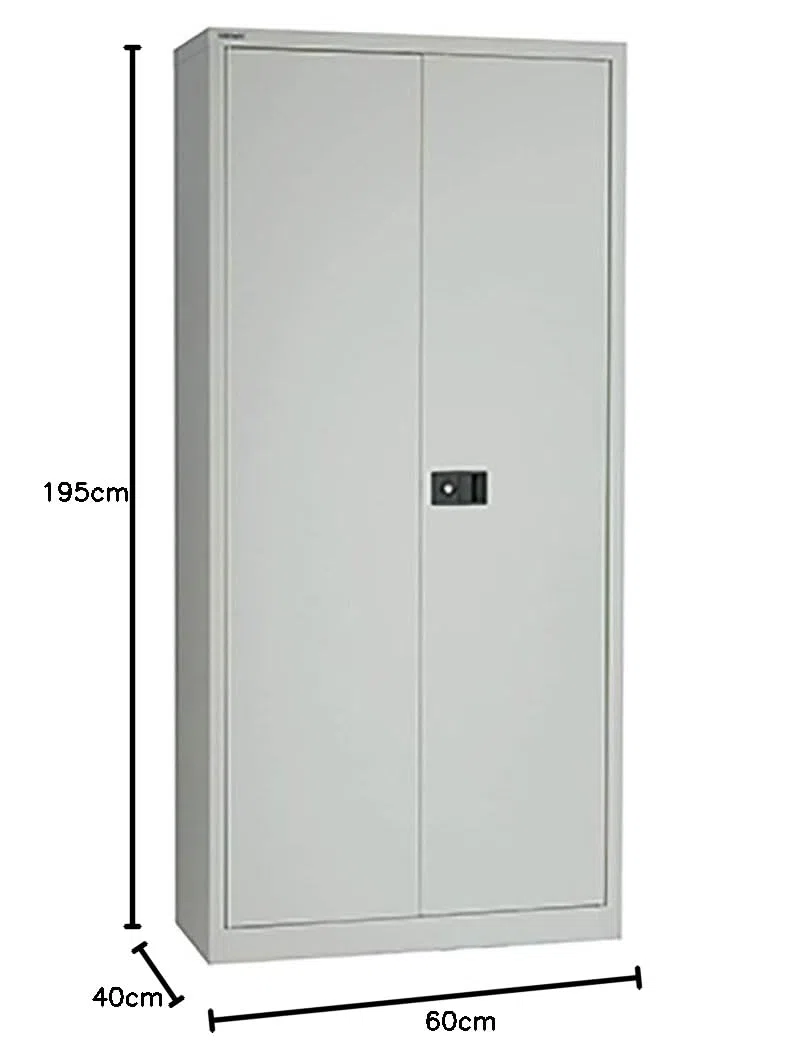 BISLEY Flügeltürenschrank Universal, 4 Fachböden, 5 OH, B 600 mm, Metall, 645 Lichtgrau, 40 x 60 x 195 cm