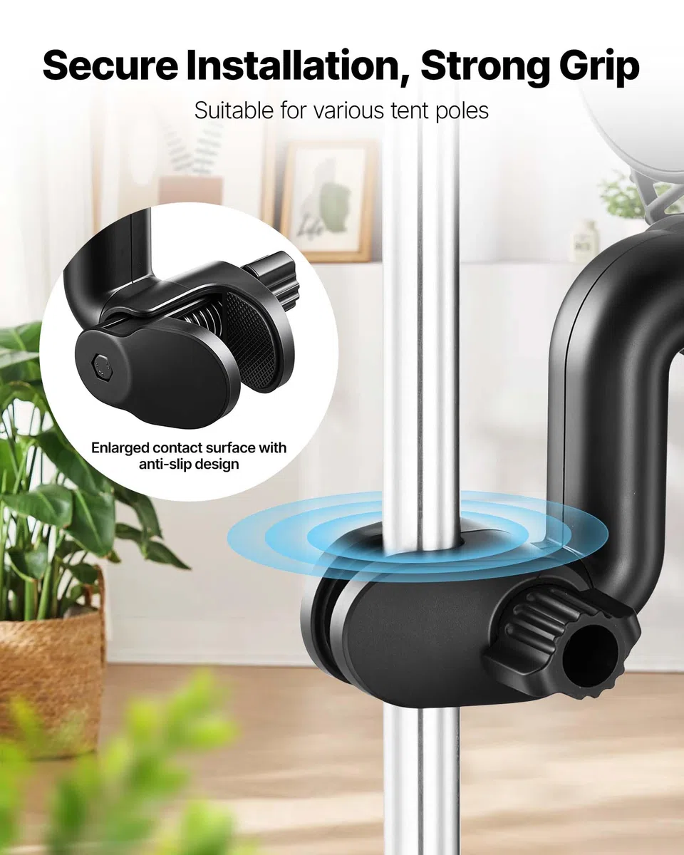 VEVOR Grow Ventilator mit Clip Oszillierend, 10 W-Clip-Ventilator mit USB-C-Anschluss, 9 Geschwindigkeitsstufen & Zirkulationsmodus, Umluftventilator für Umluft & Kühlung in Growbox, Growzelt, 2er-Set
