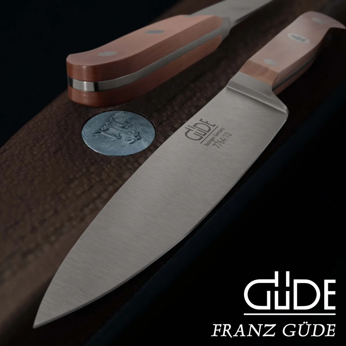 GÜDE Solingen Tradition - Spickmesser geschmiedet, 10 cm, Pflaumenholz, F.GÜDE, Office Messer, Handmade Germany, Braun