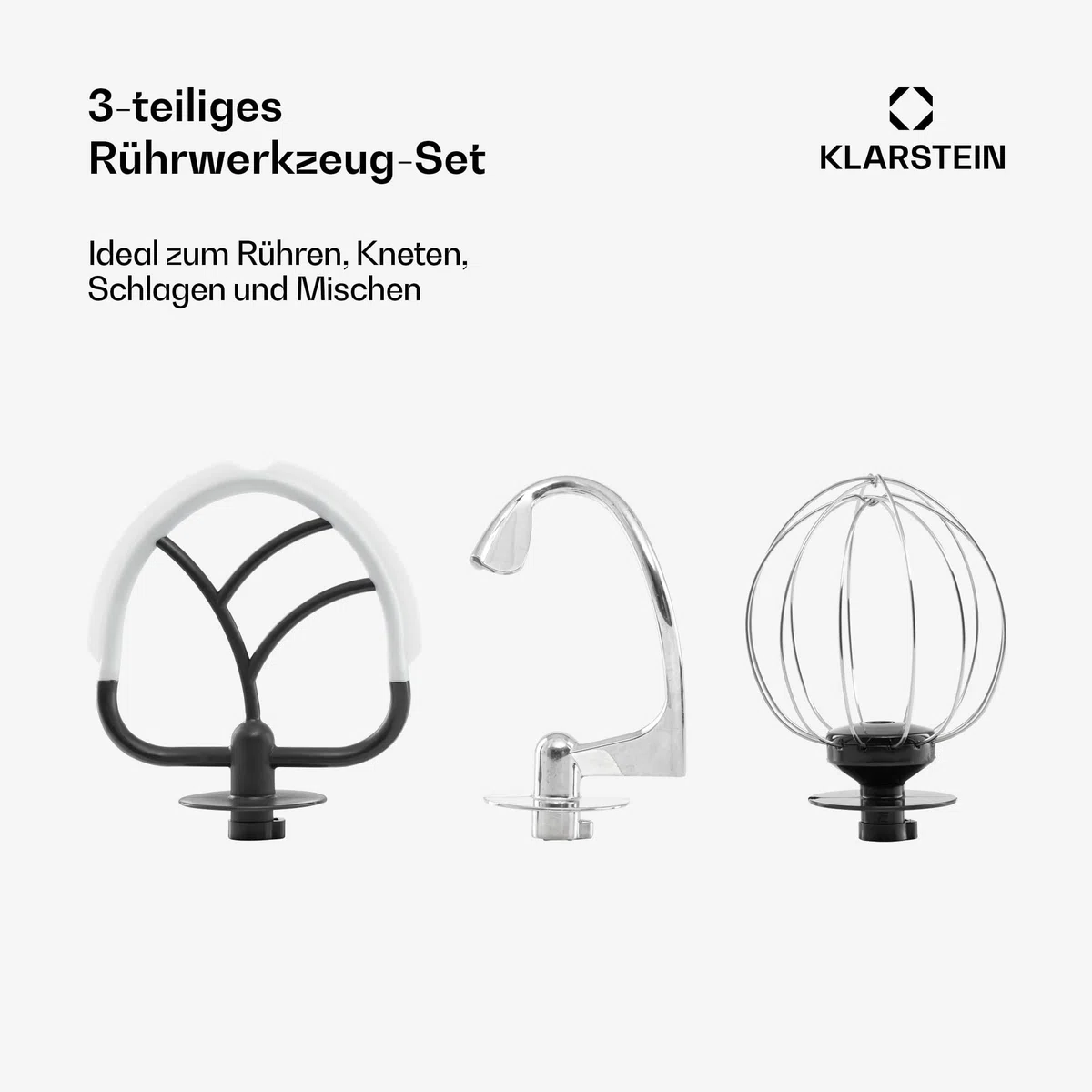 Klarstein Knetmaschine Küchenmaschine zum Backen, 1300W Teigmaschine Klein, 6 Stufen, Schneebesen Rühr- & Knethaken, 5L Schüssel, Planetenrührwerk, Rührmaschine mit Mixer, Küchenmaschinen für Brotteig