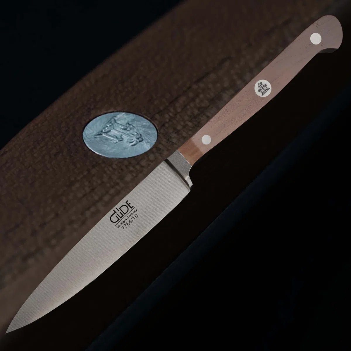 GÜDE Solingen Tradition - Spickmesser geschmiedet, 10 cm, Pflaumenholz, F.GÜDE, Office Messer, Handmade Germany, Braun
