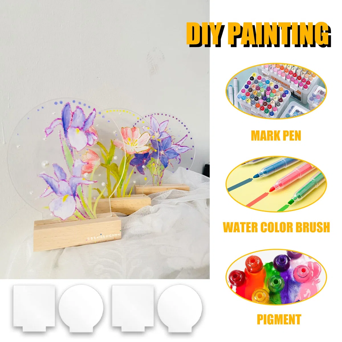 Acrylplatte Transparent Runde Quadrate Platten: 20 Stück 2 mm Acrylglas Platten, Transparente Acrylplatte Runde Quadrate Für LED Lichtbasis, DIY Display Projekte, Handwerk