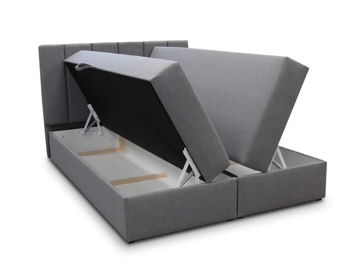 Sofnet Boxspringbett Star mit Topper, Bonell-Matratze und 2 Bettkästen, Doppelbett, Polsterbett, Bett, Bettgestell, Stilvoll, Schlafzimmer, Velour oder Webstoff (Grün (Kronos 19), 180 x 200 cm)