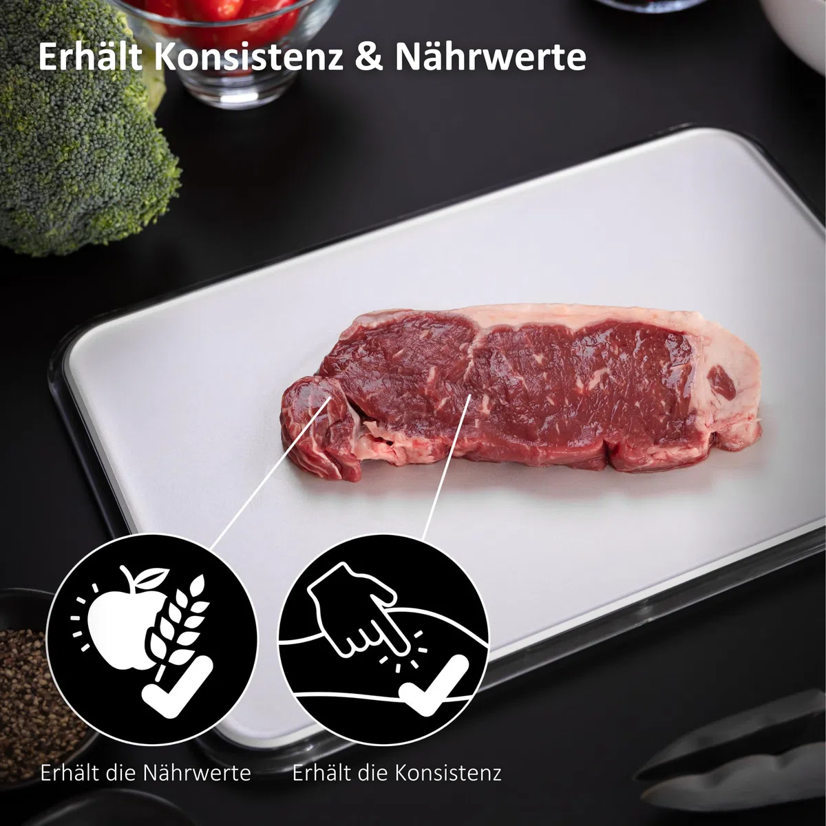 Haier Fresher Pad I Auftauplatte aus Aluminium für ultraschnelles Einfrieren & Auftauen I Auftaubrett mit antibakterieller ABT-Technologie I Schont Vitamine & Textur I Für Fleisch, Fisch & Gemüse