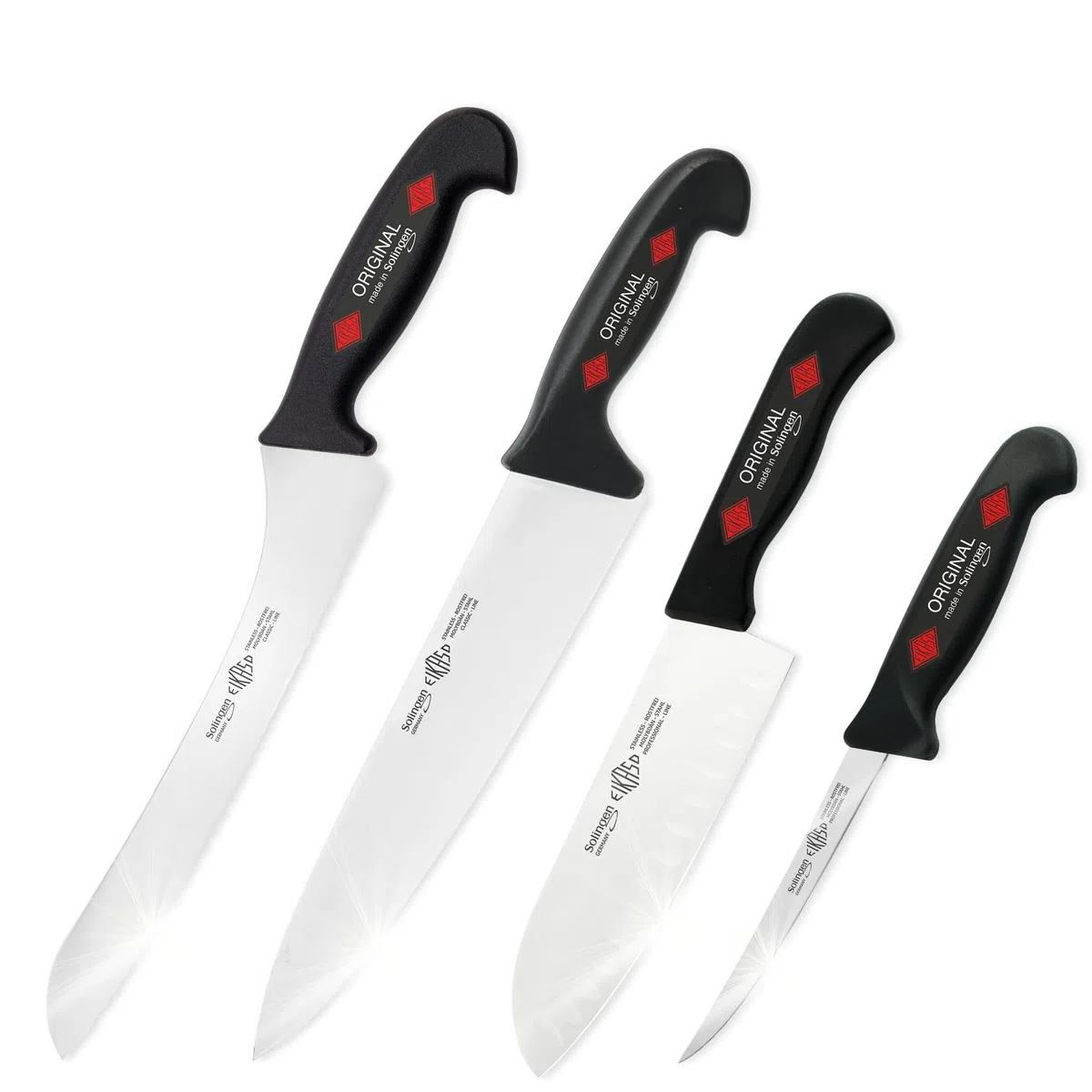 EIKASO Solingen Allzweckmesser Haushaltsmesserset für Profis und Privat Klinge aus Molybdänstahl 1.4116 Kochmesser Brotmesser Ausbeinmesser mit ergonomischen Griff
