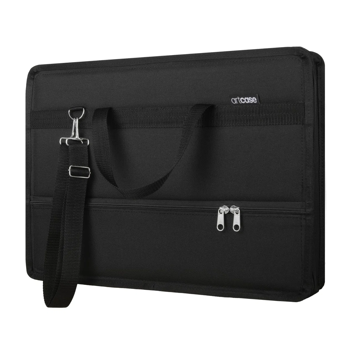 Le'arte Artcase max DIN A3 – Harte Künstlermappe, Zeichenmappe A3, Dokumententasche, 49 x 36 x 7 cm, Kunst-Transportmappe, Wasserdicht, Großformat, Hardcover (Black)