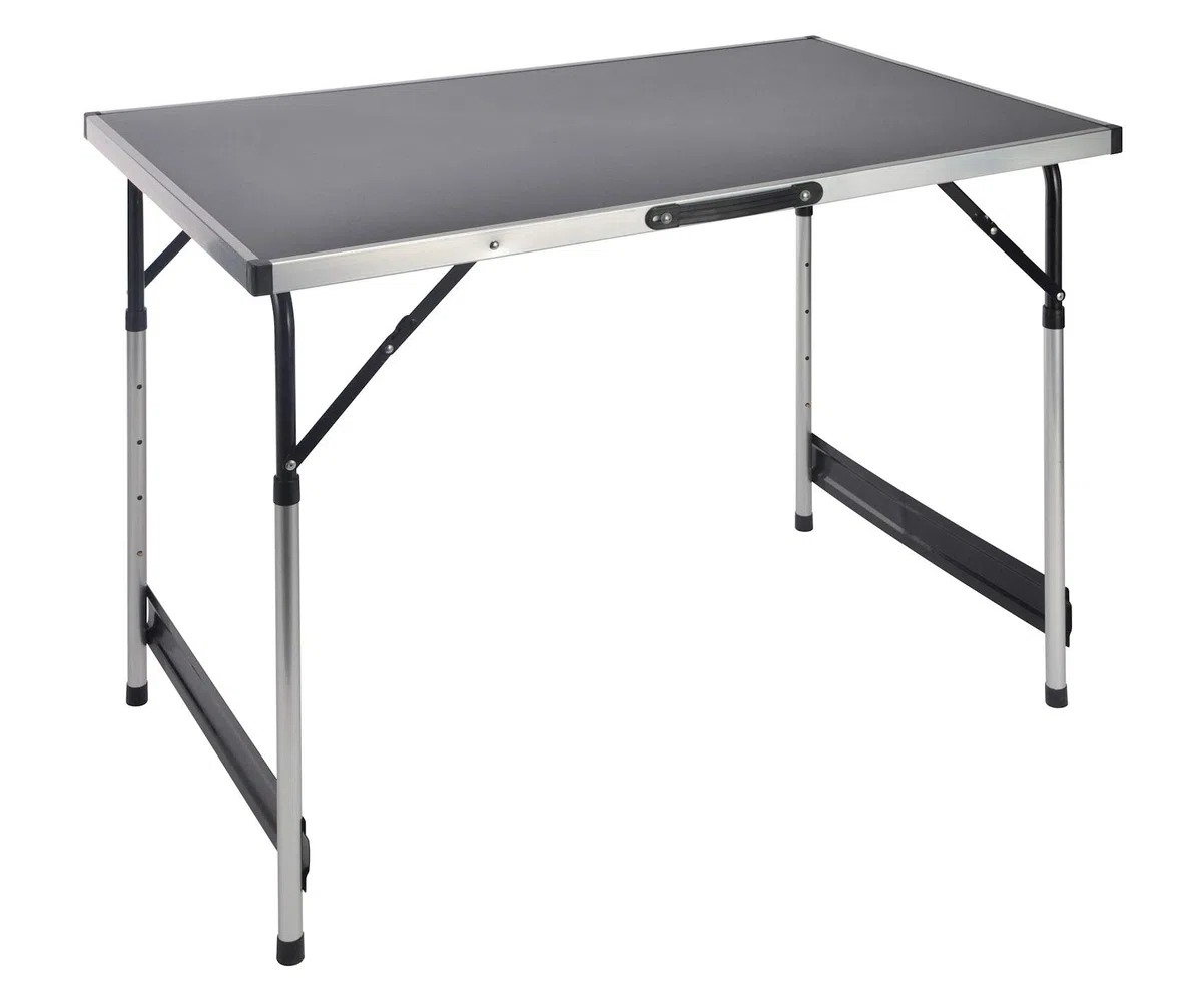 Spetebo Alu Campingtisch 100x60cm | Höhenverstellbar & praktisch klappbar | Verstellbar auf 4 Höhen (73, 80, 87 und 94cm), Klappbar