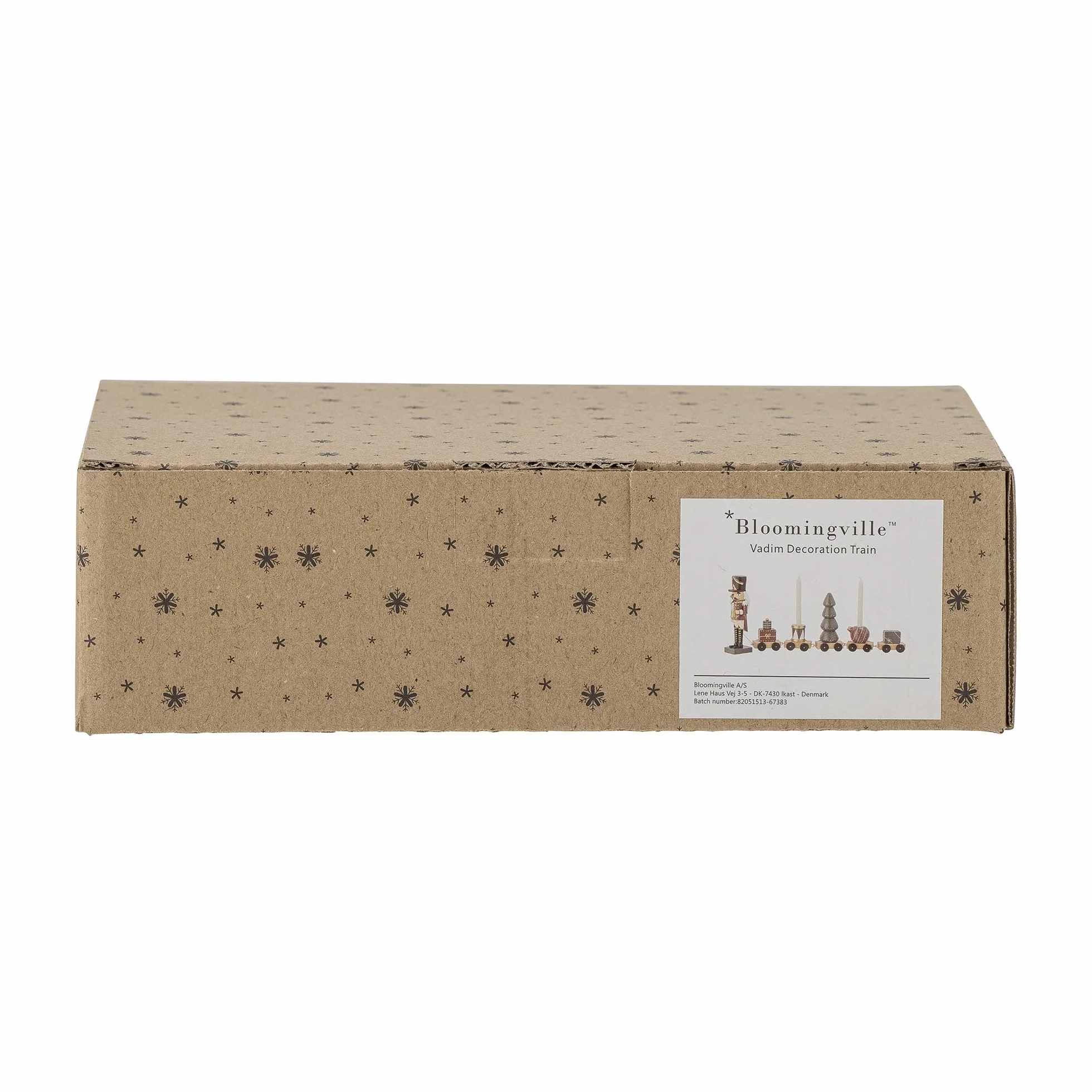 Bloomingville Vadim Nussknacker Tischdekoration zu Weihnachten als Zug mit Weihnachtsfiguren als dekorativer Kerzenhalter für eine gemütliche Atmosphäre 45cm