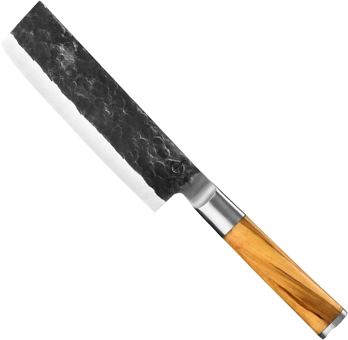 Forged Olive Hackmesser 17cm, handgefertigt, in Holzkiste
