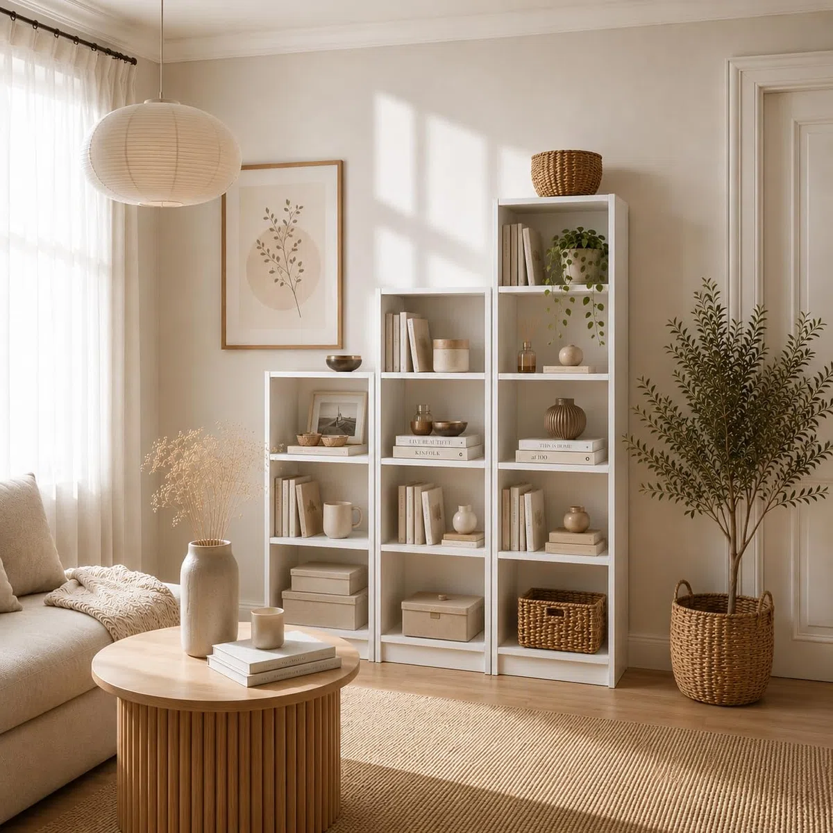 Bücherregal, 183x50x31 cm, 5-Tier Bücherschrank aus 19 mm starker Platte, Modernes offenes Standregal, Aufbewahrungsregale und Präsentationsregale für Wohnzimmer, Home Office, Schlafzimmer