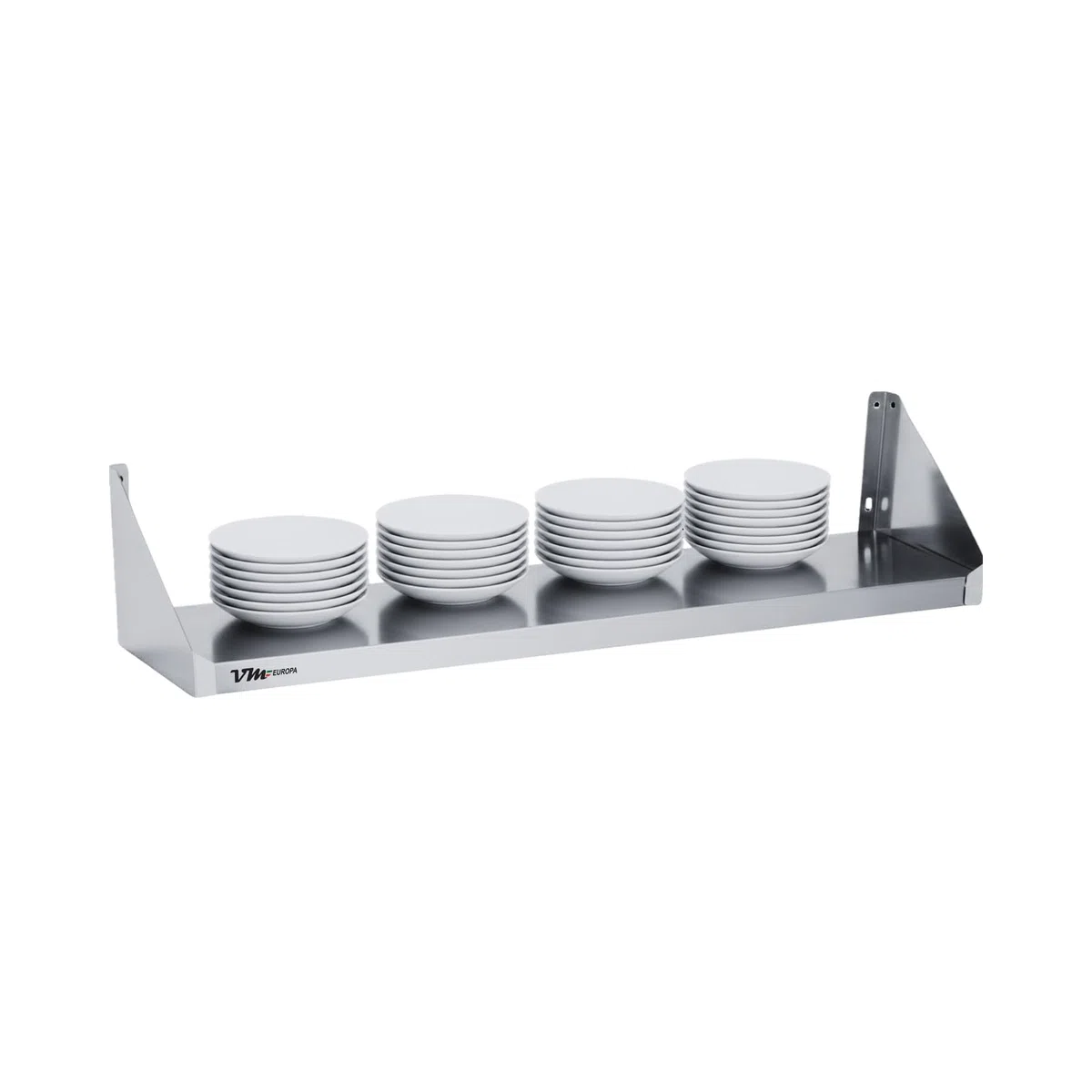 Edelstahl Wandbord - Maße 100 x 20 cm - Einfach Montierbar - AISI 430 Legierung - Wandregal Küchenregal Gastro Edelstahlregal Wandablage Gewürzregal Hängebord Gastronomie