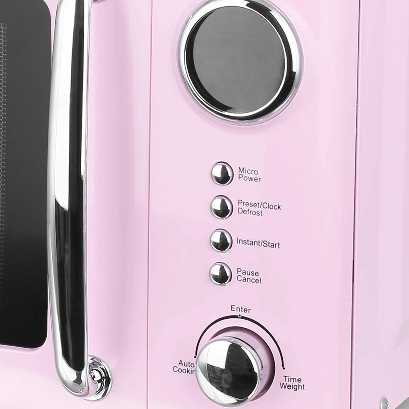 Rosa/Pink 700 Watt Mikrowelle 20 Liter Garraum Drehteller Retro Design Emerio MW-112141.1 Mikrowellen-Gerät