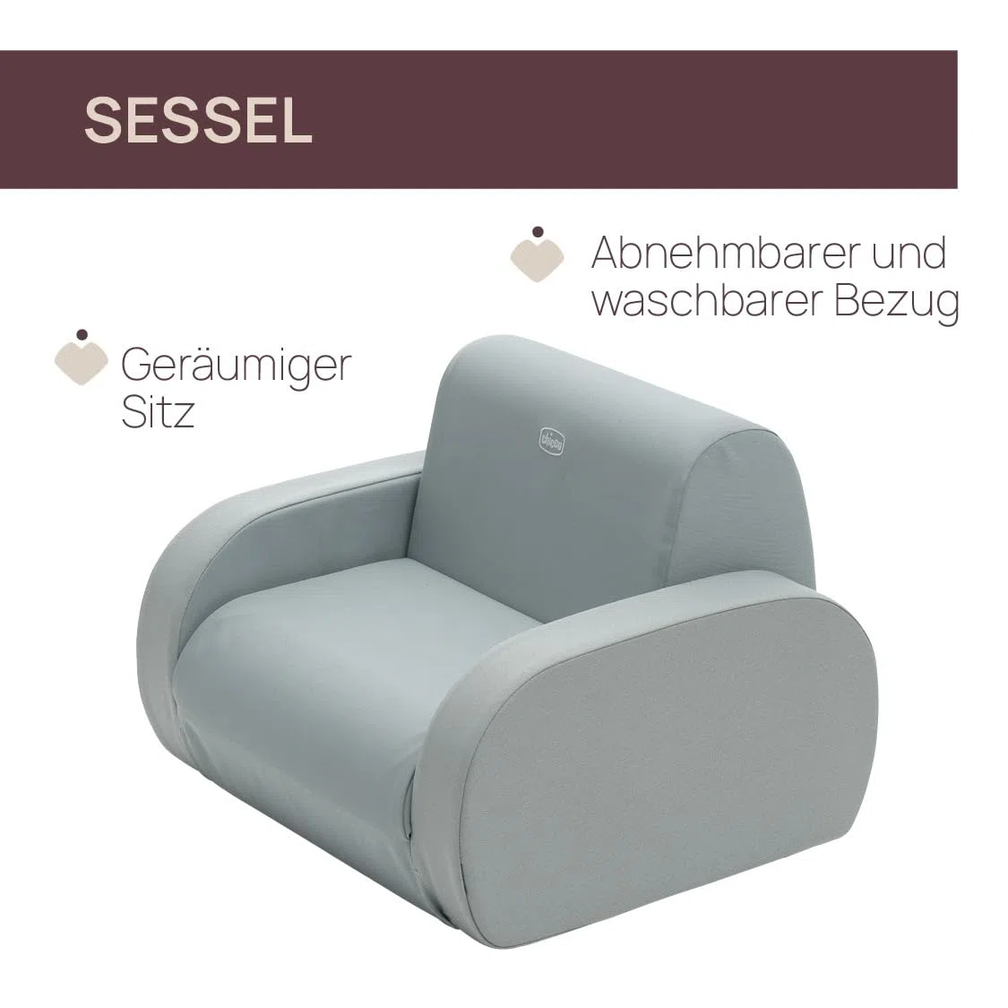 Chicco Twist Kinderstuhl, wandelbar in Liegestuhl und Sofa, Kinderstuhl mit 3 Konfigurationen, bequem und leicht, verwandelt sich mit einer Handbewegung - Für Kinder ab 12 Monaten