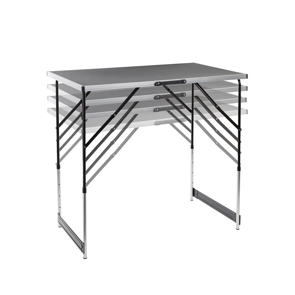 Spetebo Alu Campingtisch 100x60cm | Höhenverstellbar & praktisch klappbar | Verstellbar auf 4 Höhen (73, 80, 87 und 94cm), Klappbar