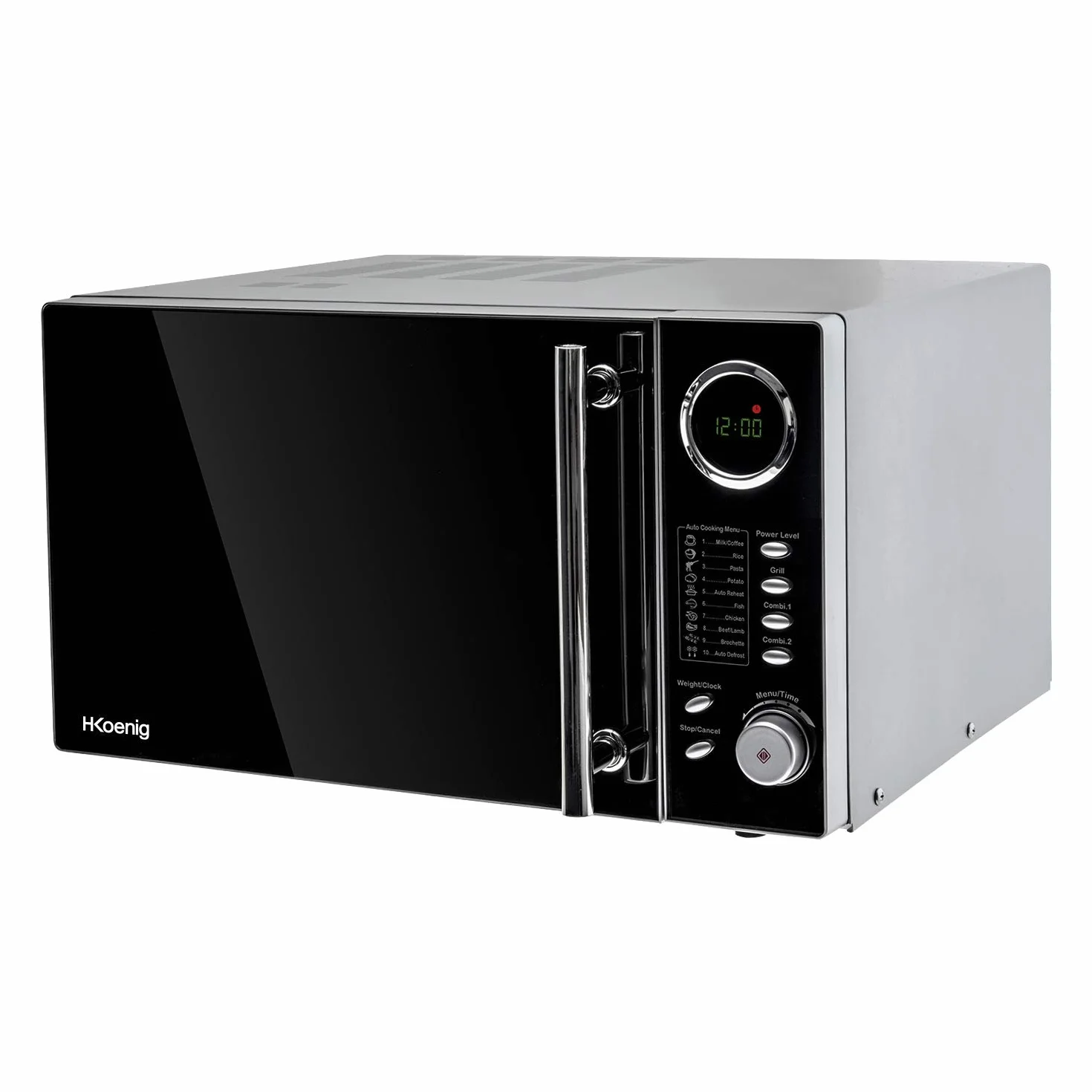H.Koenig Mikrowellenofen Grill 2 in 1 VIO9, 25L, Drehteller 27cm, 10 Kochstufen bis 1000W, Auftauen, Kombigaren, LCD-Bildschirm