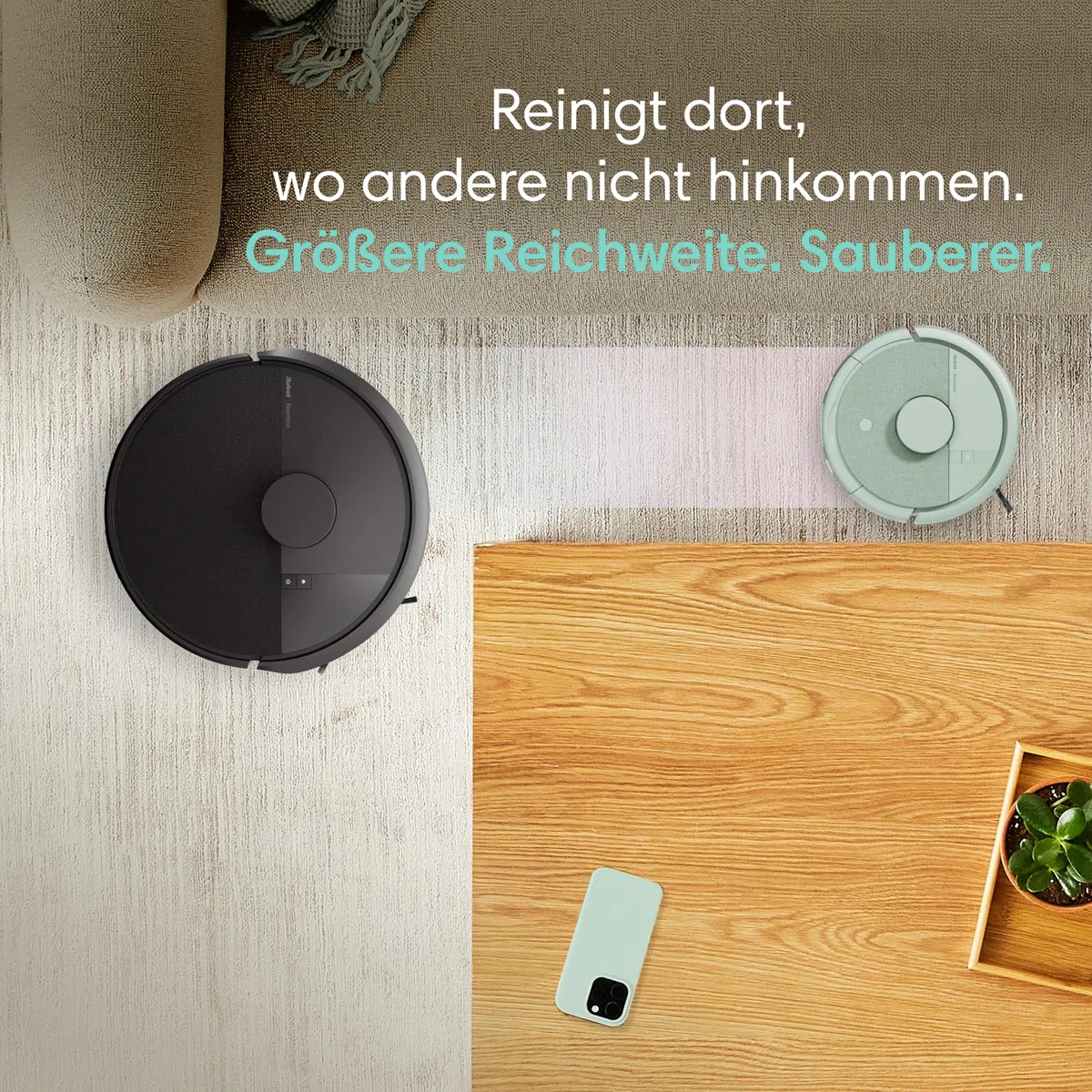 iRobot Roomba® Mini Saug- & Wischroboter + AutoEmpty™ Dock, Minze