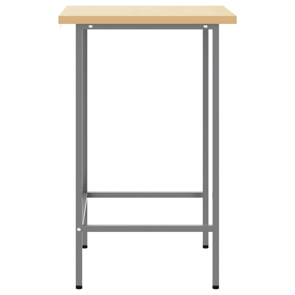 vidaXL Ecktisch Grau 55 x 55 x 85 cm Stahl und hochwertiges Holz, Verstellbare Füße, moderner Ecktisch, quadratisch, stylisches Möbel, platzsparend für Wohnzimmer