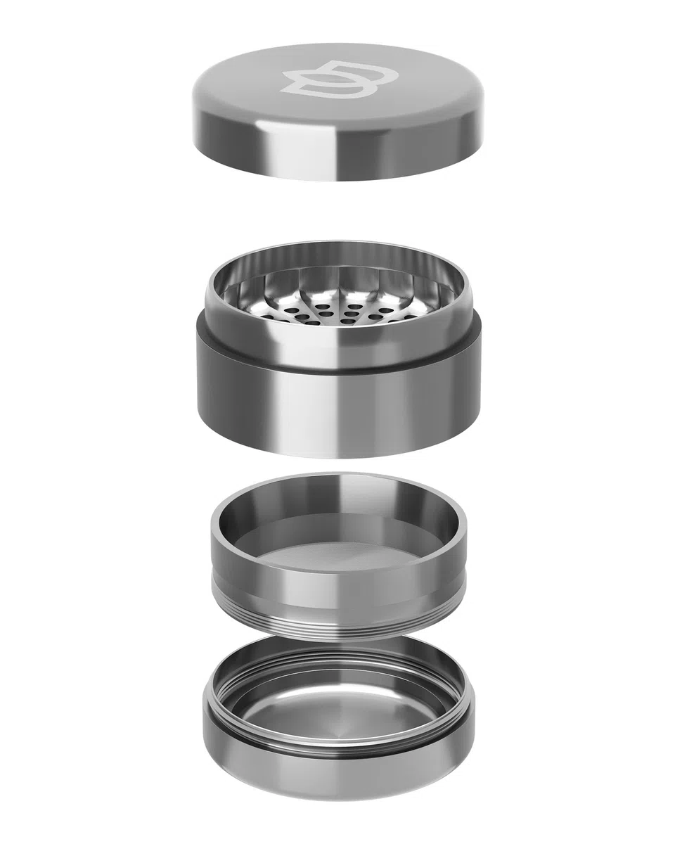 Bloomint Apollo toothless Grinder Edelstahl, 63 mm, 4-Teiliger Premium Grinder zahnlos - Für Kräuter, Gewürze und Herb, Crusher mit Pollenfach