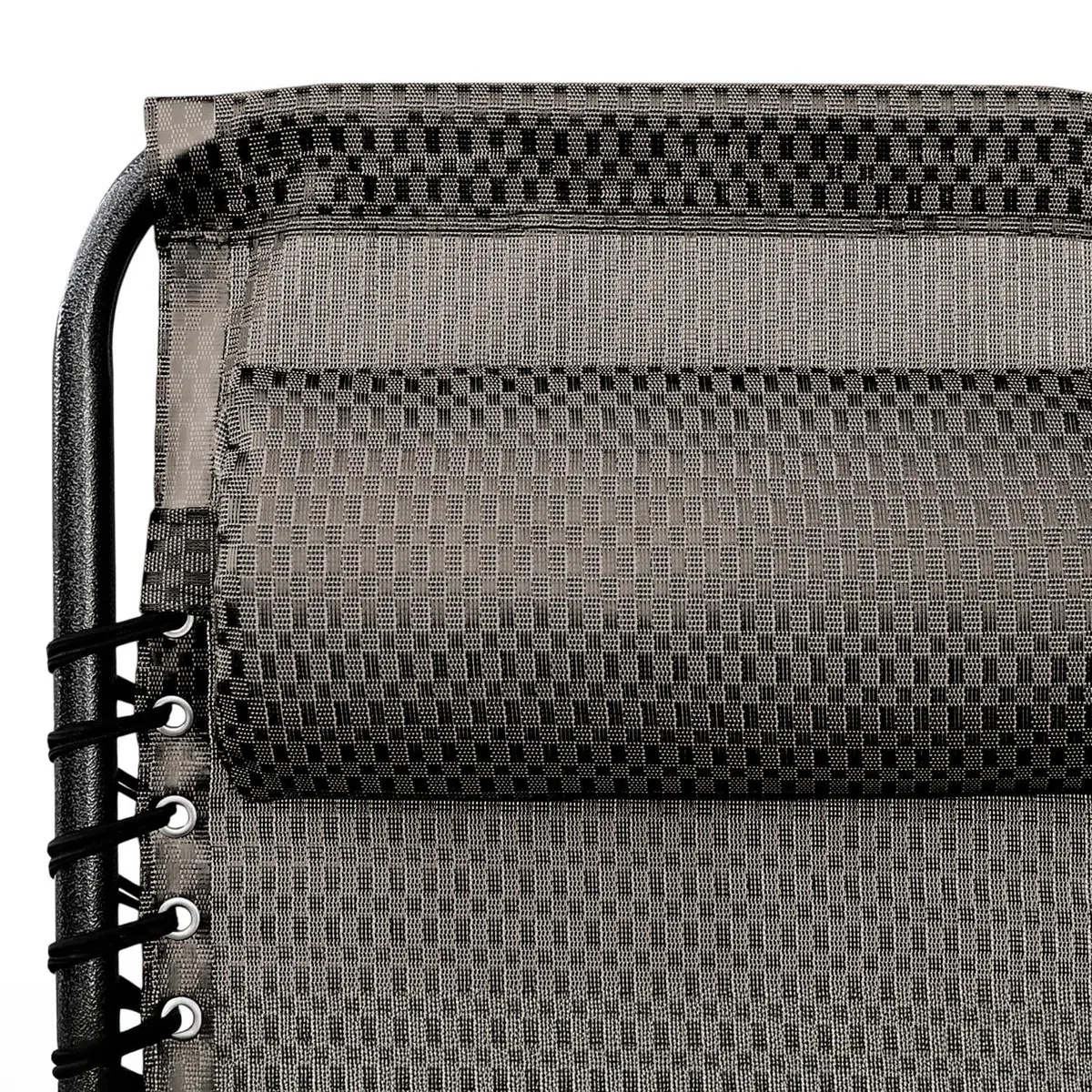 Spetebo Relaxsessel mit Kopfkissen aus Textil Gewebe 2er Set 178 x 51 cm - grau-braun - Gartenstuhl mit Verstellbarer Rückenlehne und Fußteil - Sonnenliege Hochlehner Gartenliege Liegestuhl klappbar