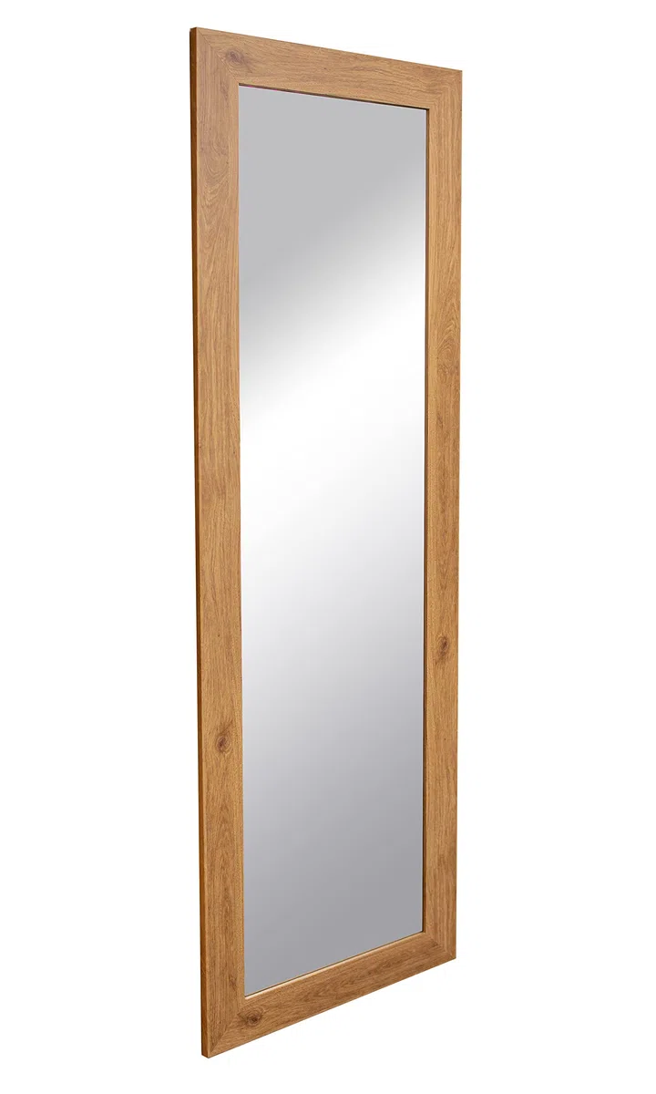 BD ART Wandspiegel Dekorativ Garderobenspiegel Ganzkörperspiegel 150x50cm Bernstein Eiche