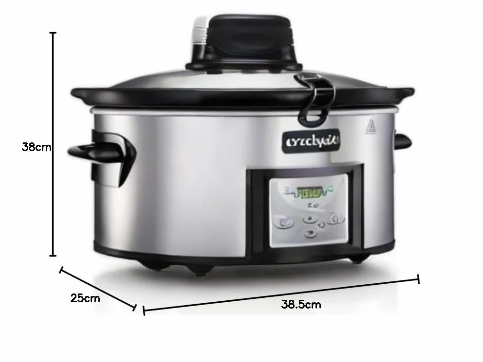 Crockpot Schongarer mit automatischer Rührfunktion | mit programmierbaren Bedienelementen | 5,7 l (für 5–6 Personen) | mit automatischem Mixer | Edelstahl [CSC012X]